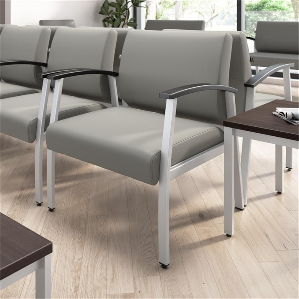 Bush Business Arrive Bariatric Waiting Room Guest Chair in Light Gray Vinyl