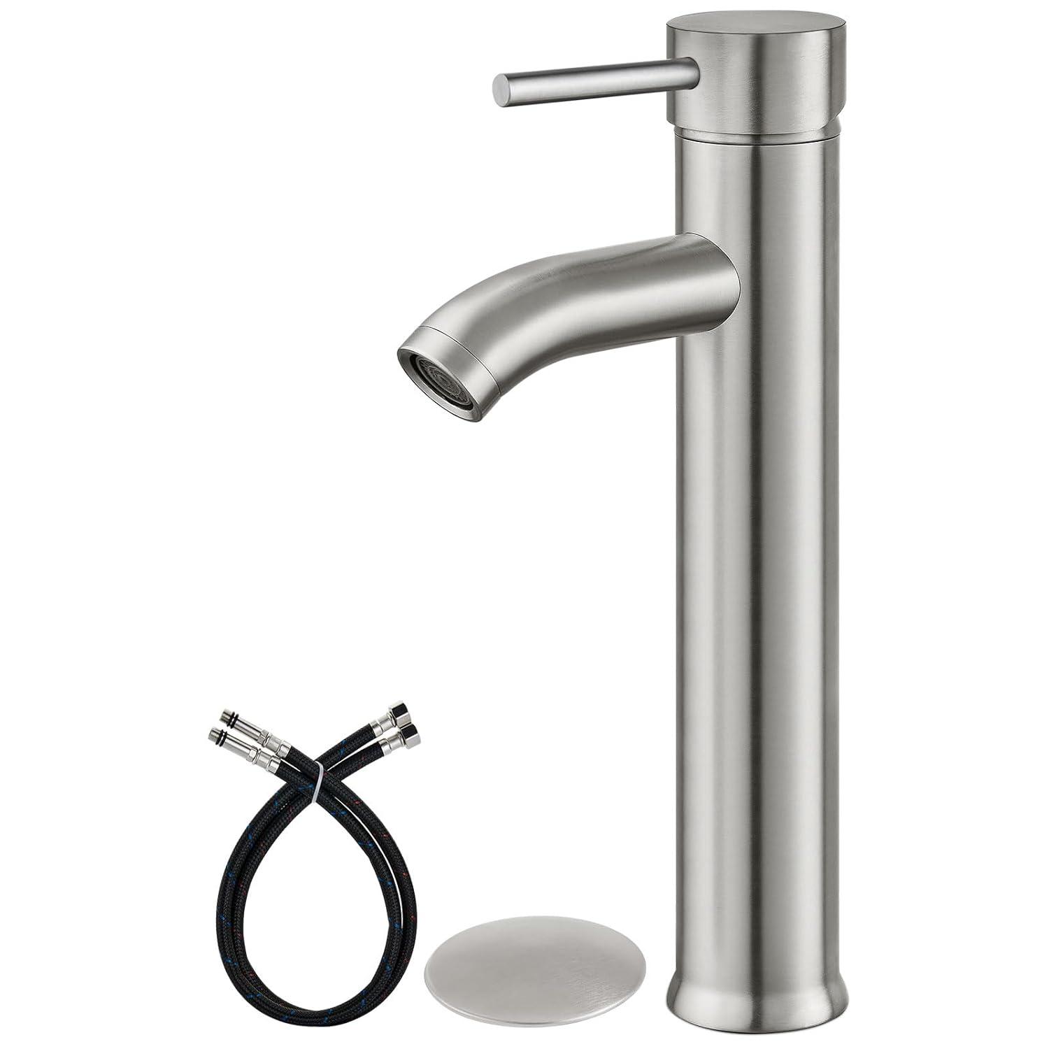 VIBRANTBATH Vessel Sink Faucet Single-handle Bathroom Faucet with Drain Assembly A-99052H-N-2