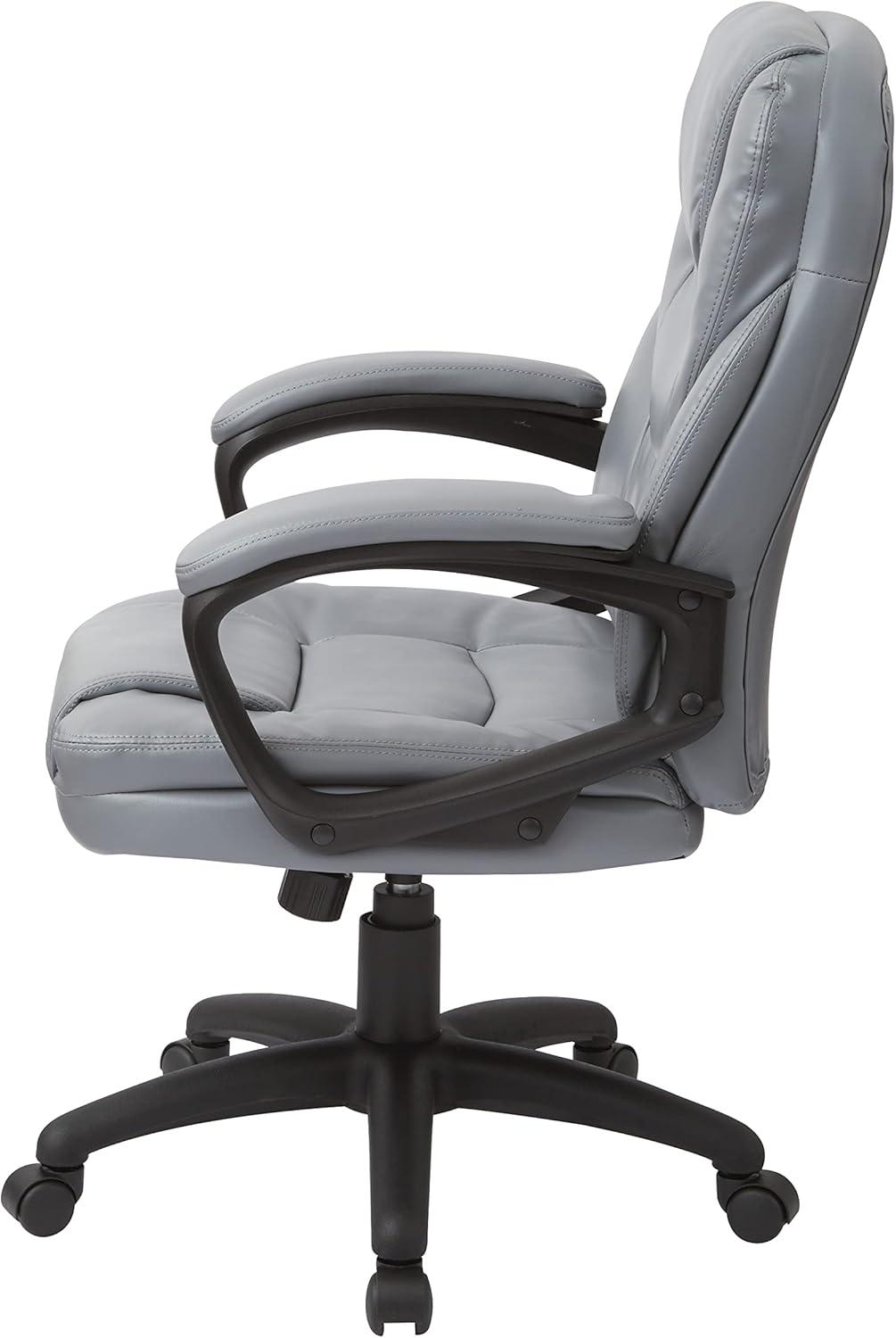 Charcoal Gray Faux Leather Executive Swivel Chair