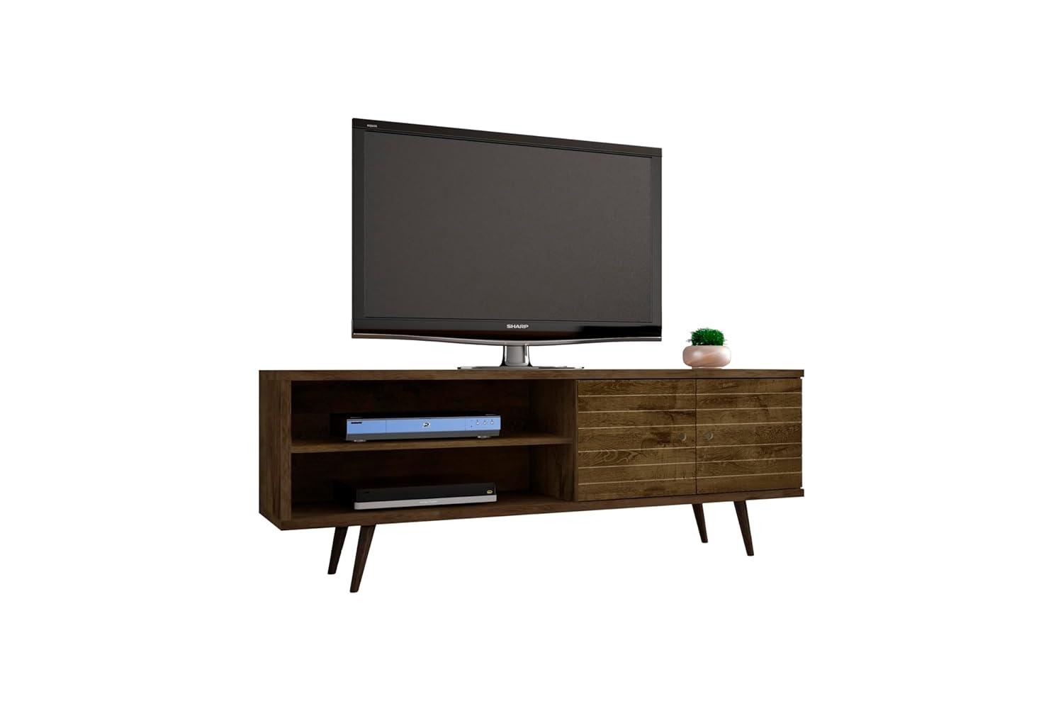 Liberty 2 Shelves and 2 Doors TV Stand for TVs up to 60" Rustic Brown - Manhattan Comfort