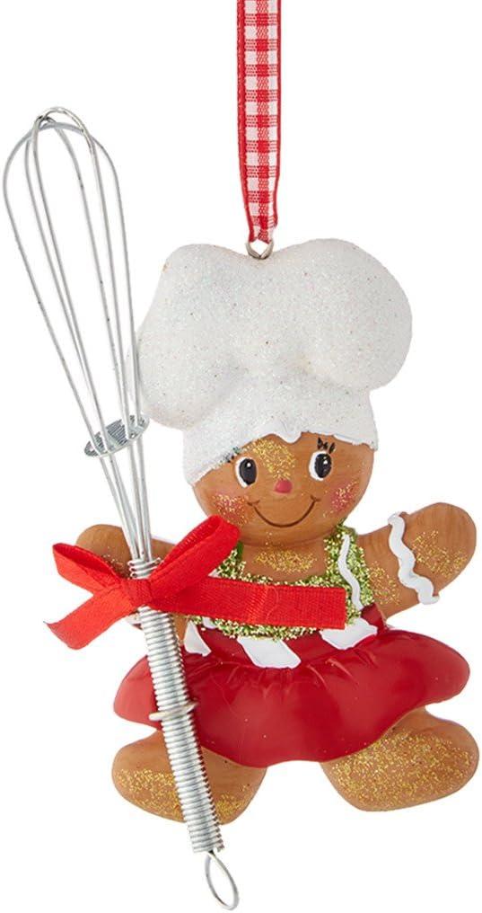 Kurt S. Adler Resin Gingerbread Boy And Girl Baker Christmas Ornaments Set of 2 Assorted