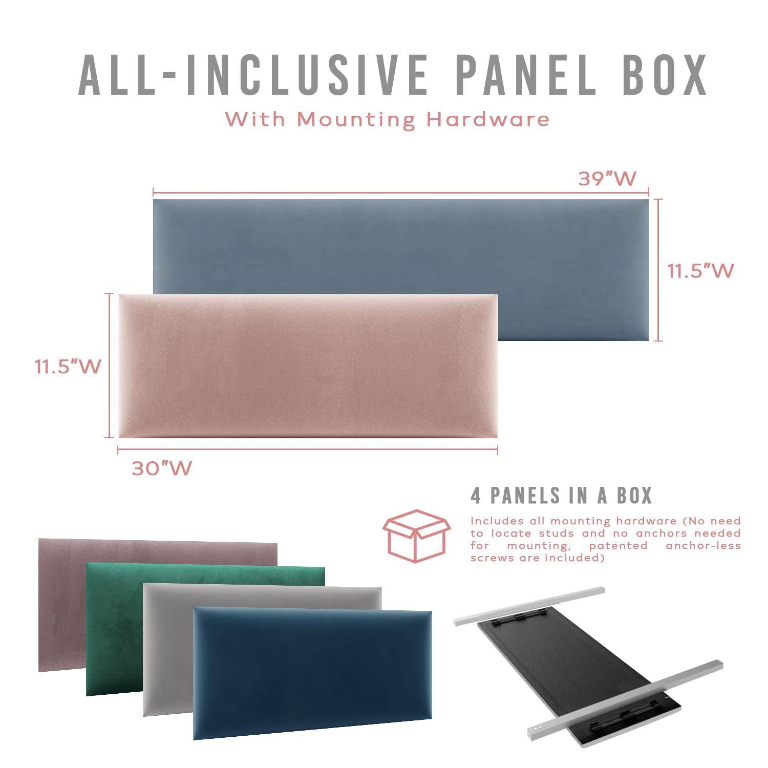 VANT Upholstered Wall Panels - Queen/Full Size Wall Mounted Headboards - Vintage Leather Dusty Taupe - Pack of 4 Panels (Each Individual Panel 30"x11.5") 30'' WIDE Vintage Leather Dusty Taupe