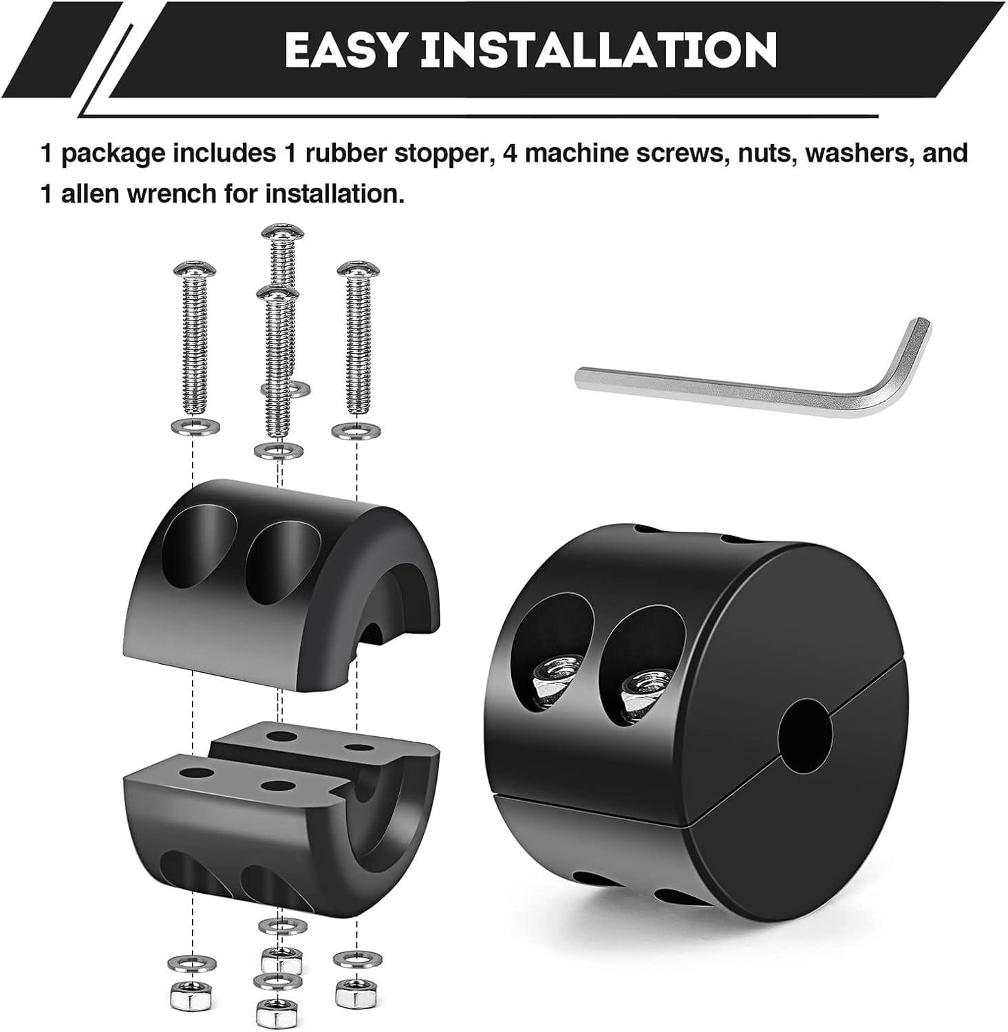 ATV UTV Winch Stopper Rubber Heavy Duty Cable Line Saver Waterproof Synthetic Rope Hook Allen Wrench Protect Hawse and Fairleads Quick Installation