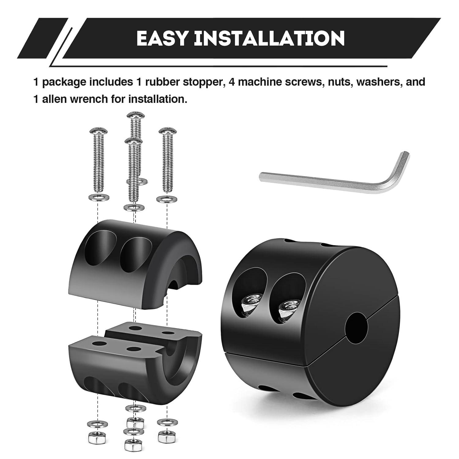 ATV UTV Winch Stopper Rubber Heavy Duty Cable Line Saver Waterproof Synthetic Rope Hook Allen Wrench Protect Hawse and Fairleads Quick Installation