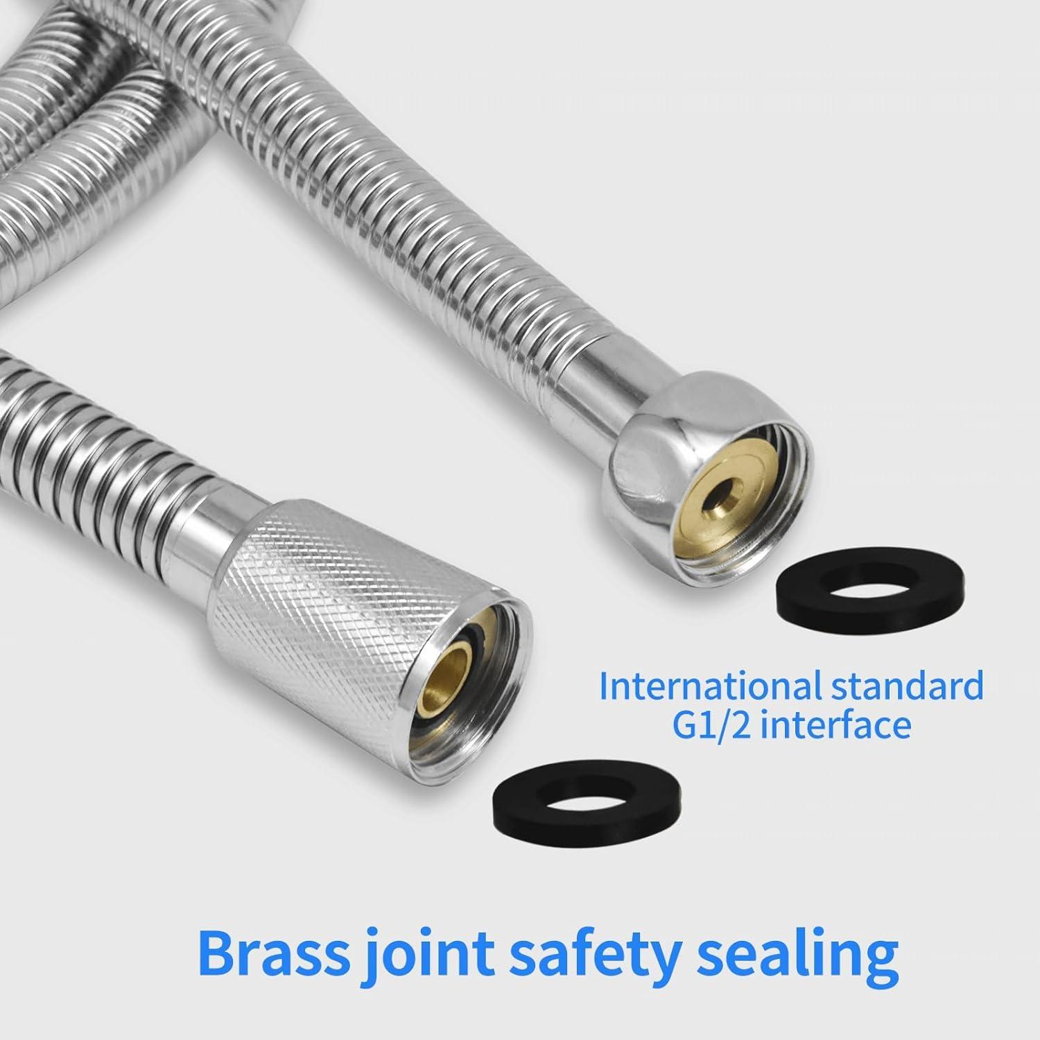 71 In. Modern Flexible Handheld Shower Hose Replacement For Bathing Toilet Cleaning Pet With Brass Fitting In Chrome