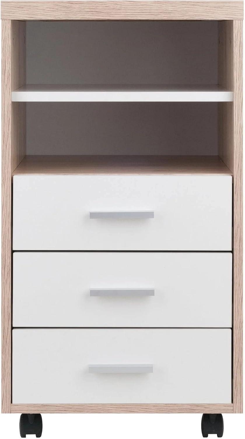 Winsome Kenner Mobile 3 Drawer Storage Cabinet Wood : Home Office, Locking Casters, Wood Composite