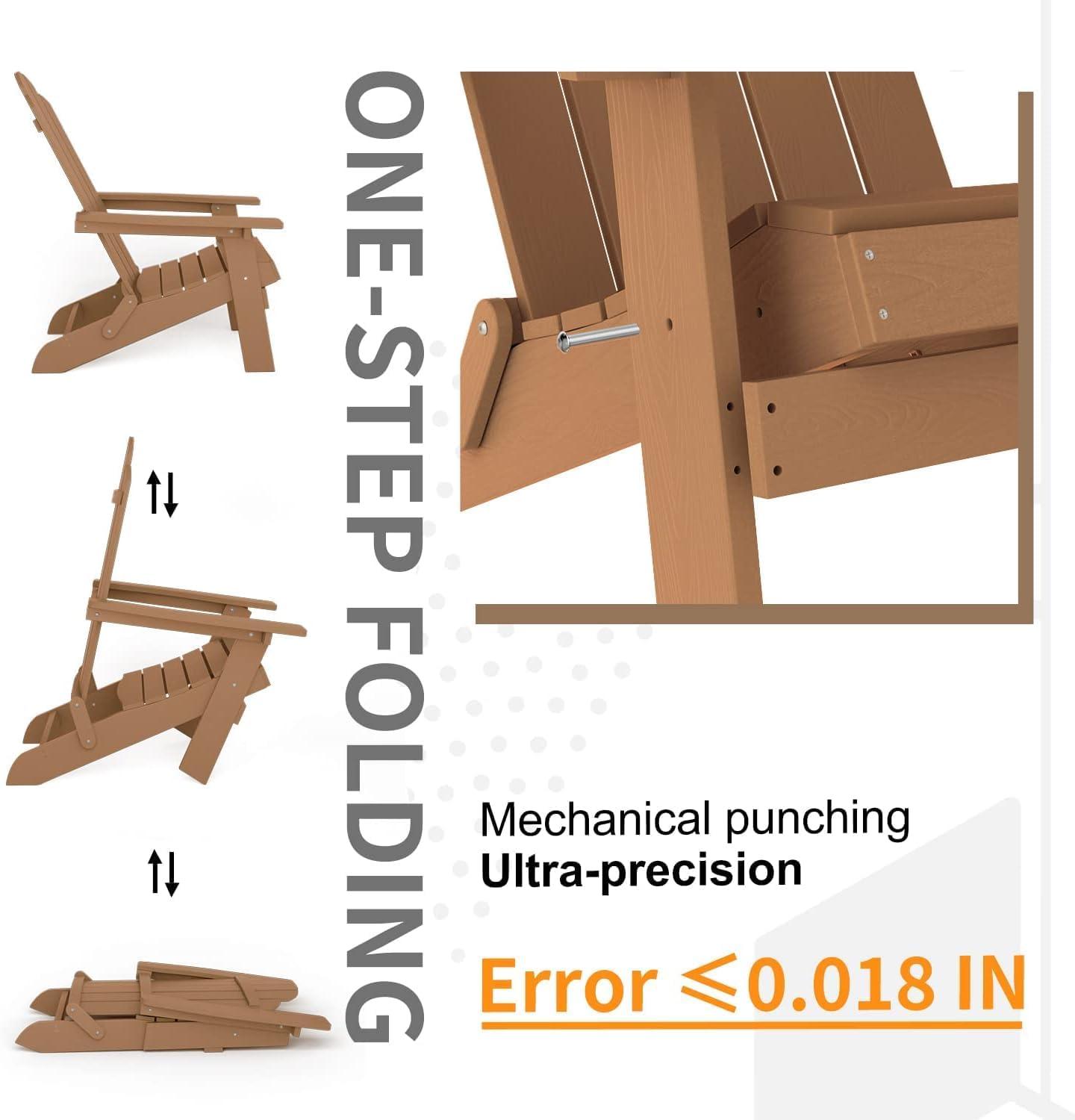 Highland Dunes Outdoor Plastic Folding Adirondack Chair For All Weather (Set Of 4) (Set of 4)
