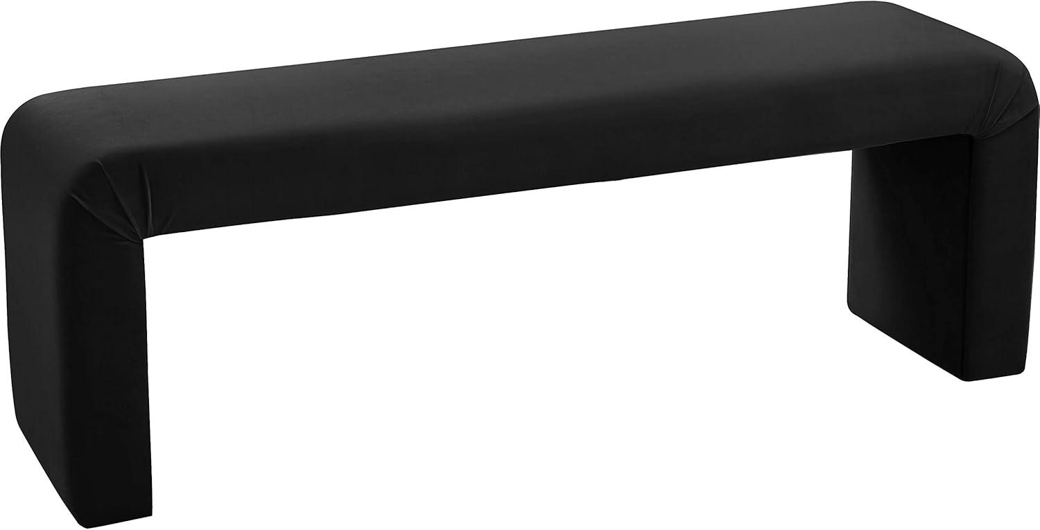 Minimalist Black Velvet 53" Bench for Contemporary Spaces