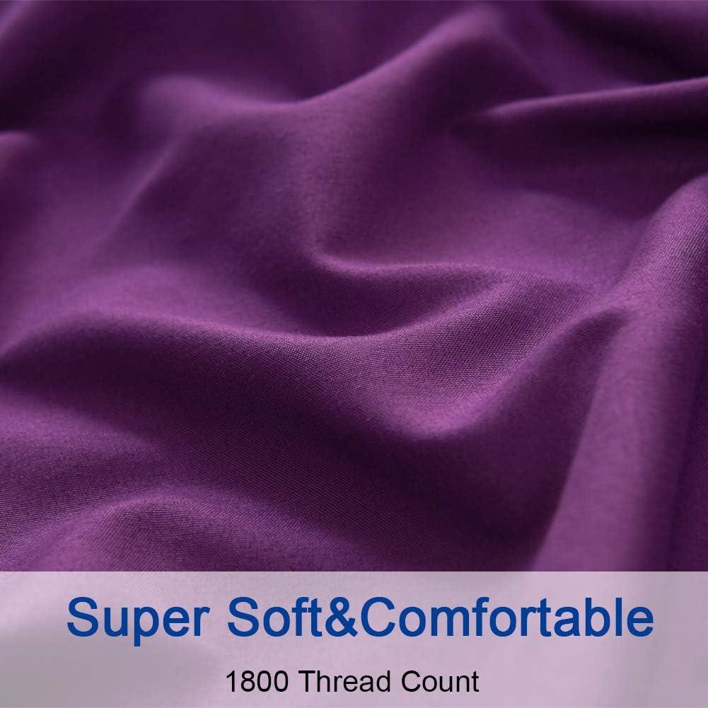 Queen Purple Microfiber Embroidered Kids Bedding Set