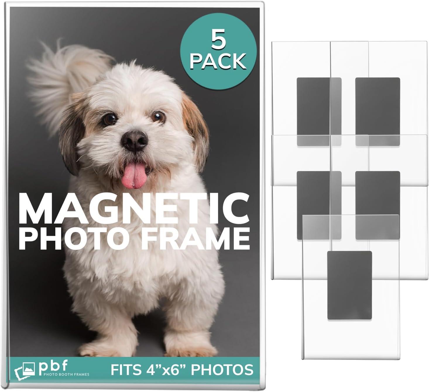 pbf 4x6 Magnetic Picture Frames for Refrigerator | 4 x 6 Clear Magnetic Acrylic Frames | Magnetic Photo Holders for Fridge, Locker, Photo Board, Art Display, Sign Holder (150-Pack)