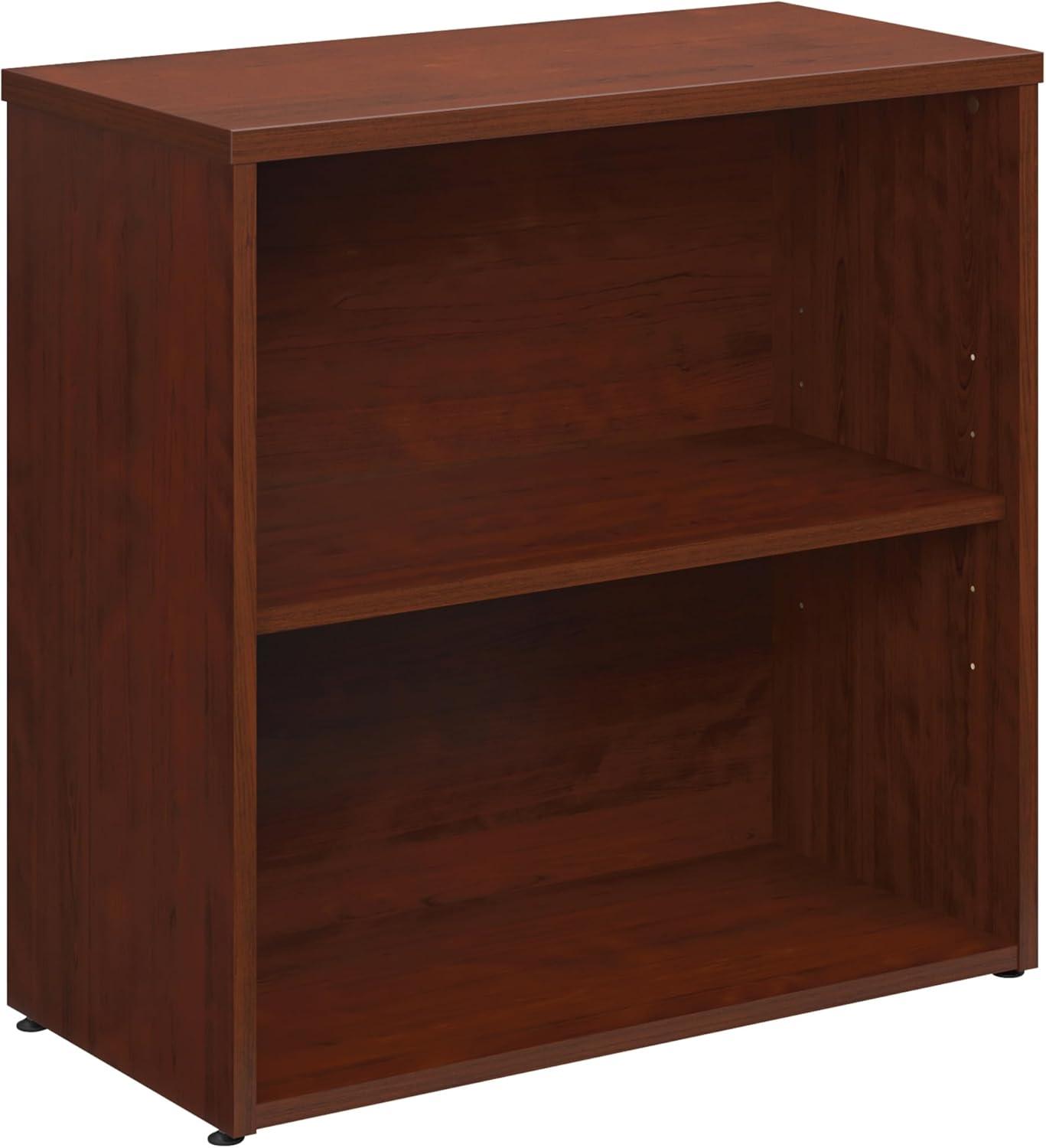 Classic Cherry Adjustable 2-Shelf Engineered Wood Bookcase