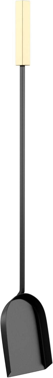 Modern Black and Gold Iron 4-Piece Fireplace Tool Set