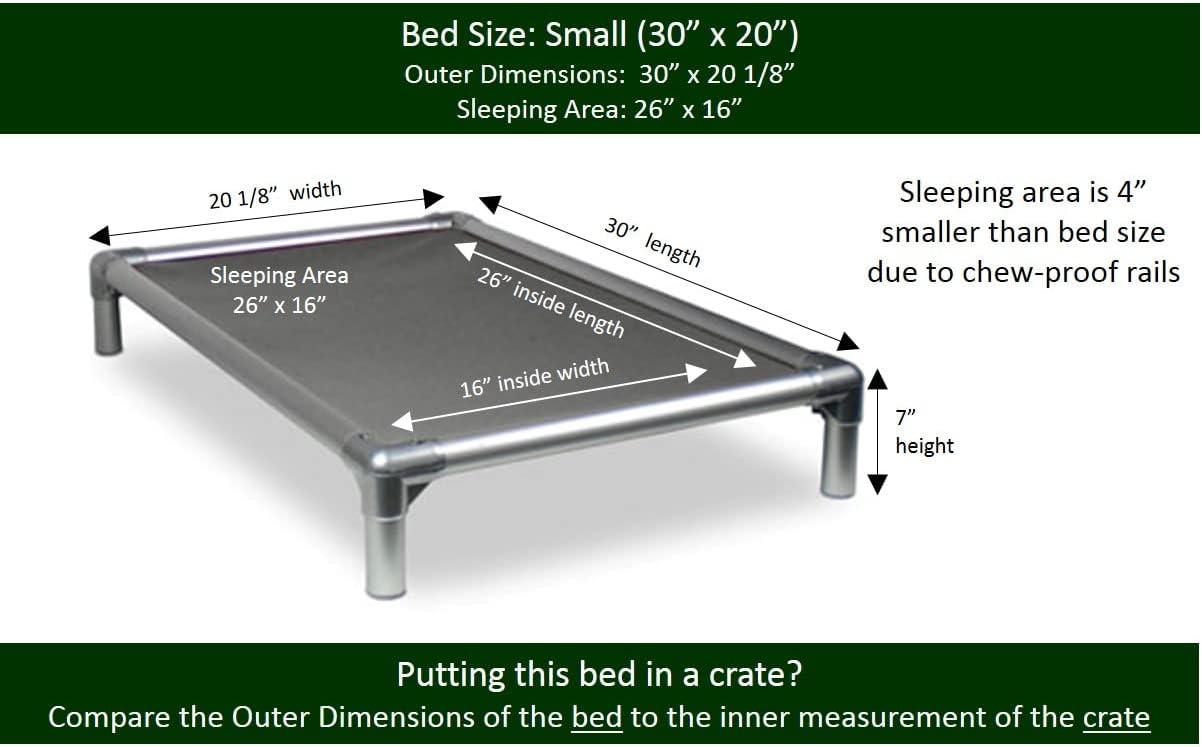 Kuranda Orthopedic Chewproof Elevated Dog Bed - Aluminum Alloy Frame -Ballistic Nylon Fabric