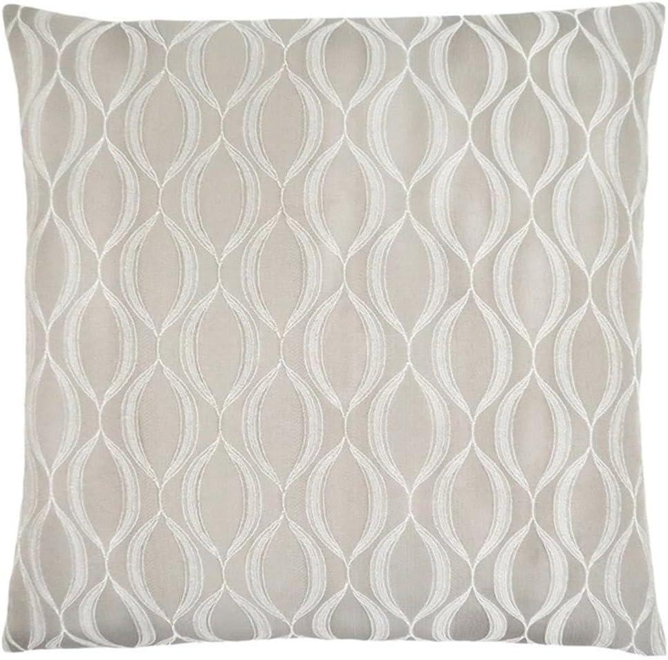 Beige 18" Square Wave Pattern Decorative Throw Pillow