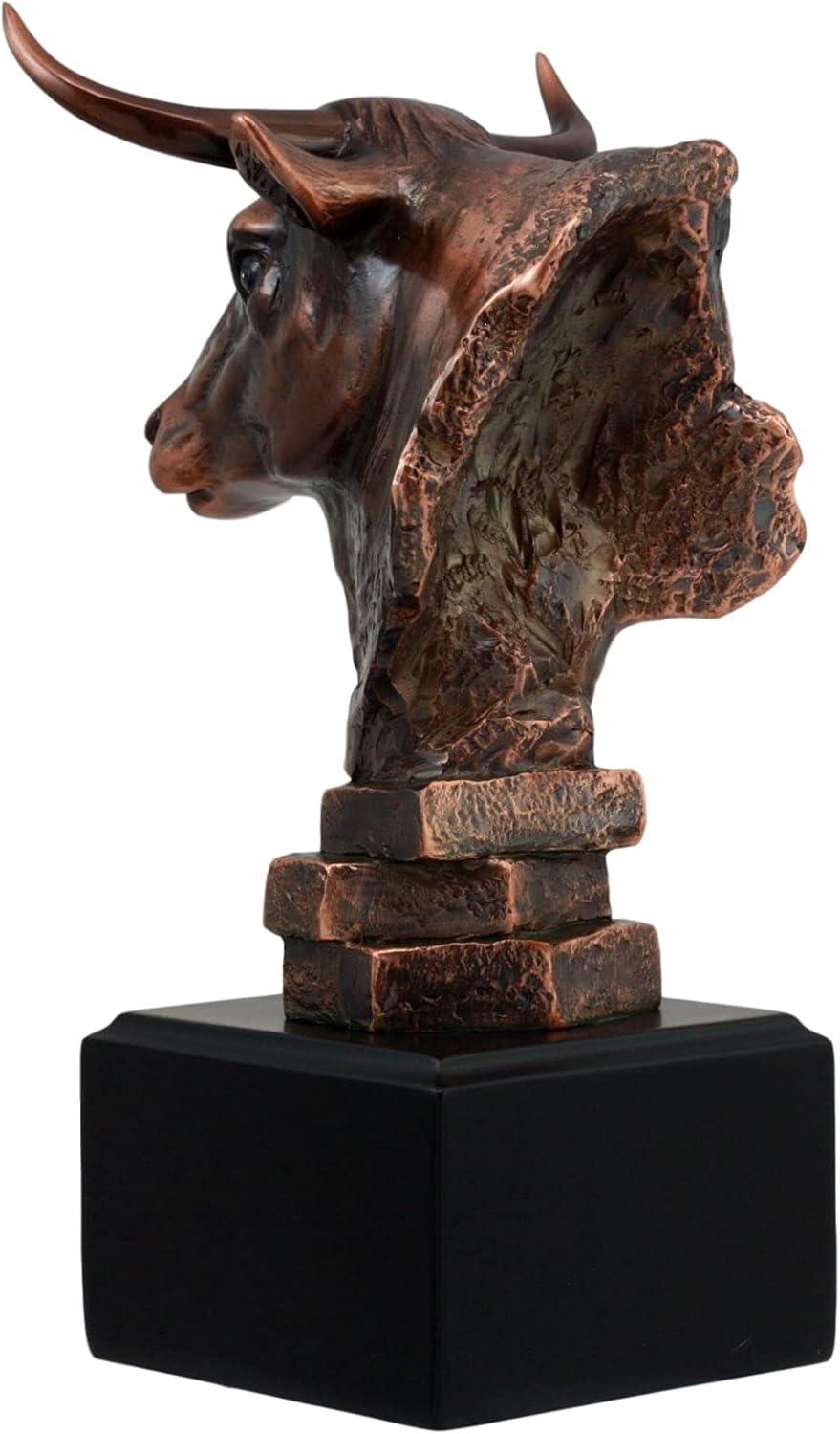 Stock Market Bull Bust - Wall Street Bronze Finish Statue Figurine