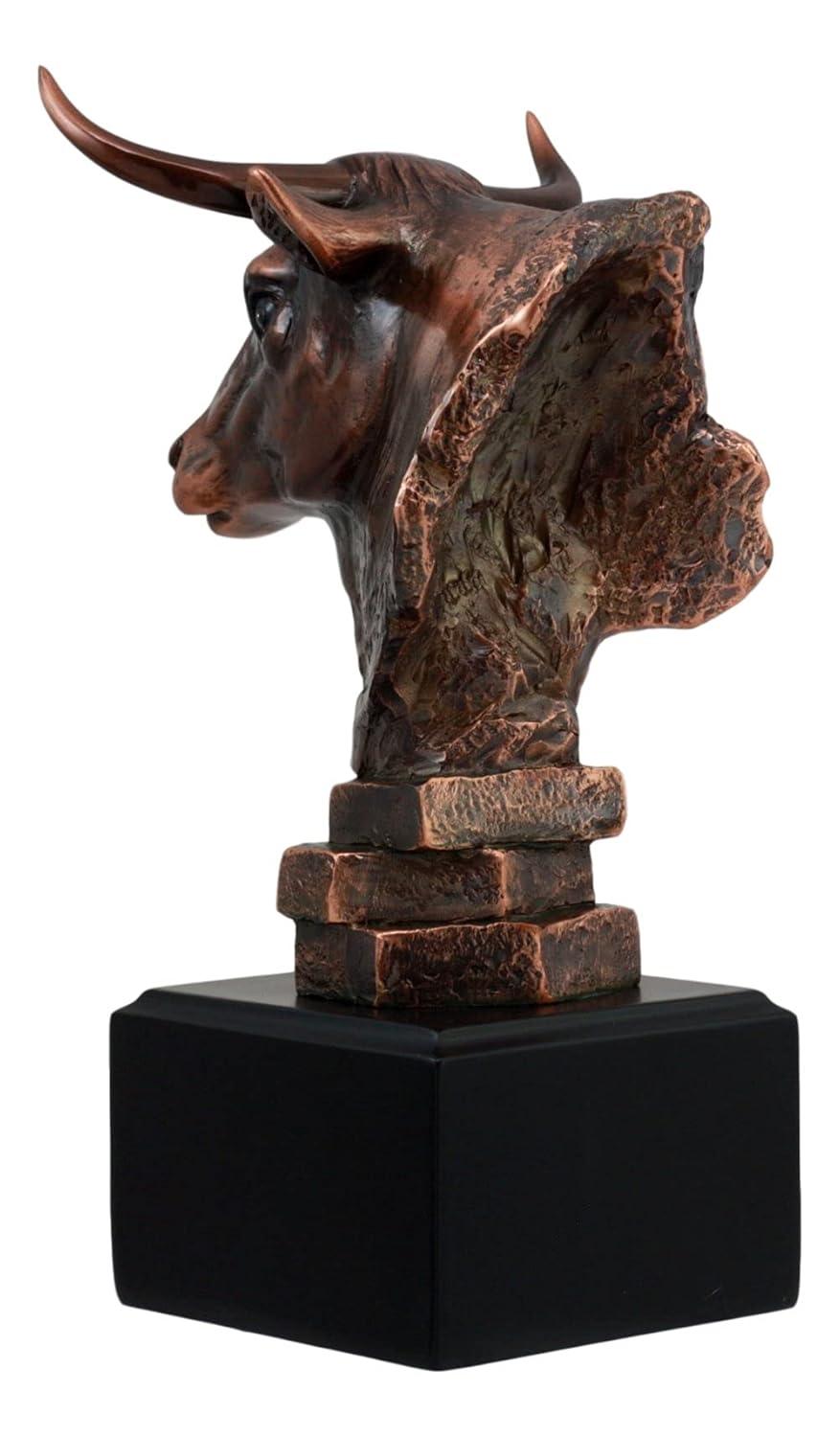 Stock Market Bull Bust - Wall Street Bronze Finish Statue Figurine
