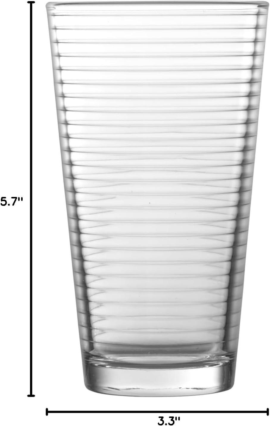 Fortessa Basics Clear Glass Beverage Set, 14.25 Ounce, Set of 12