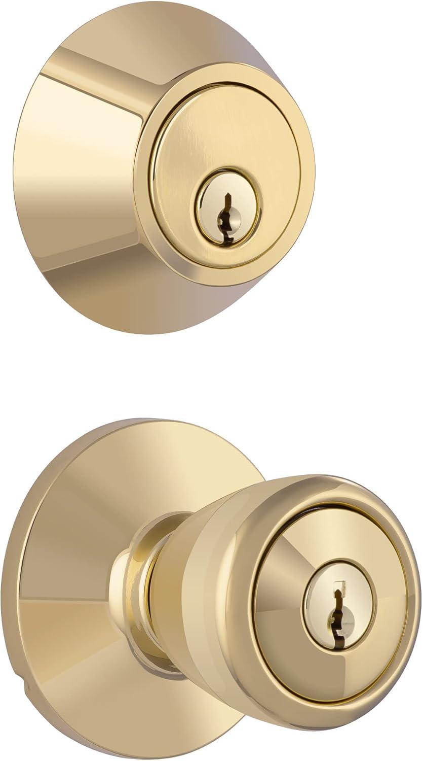 Miseno Mlk2010 Buchanan Tulip Single Cylinder Keyed Entry Door Knob Set - Brass