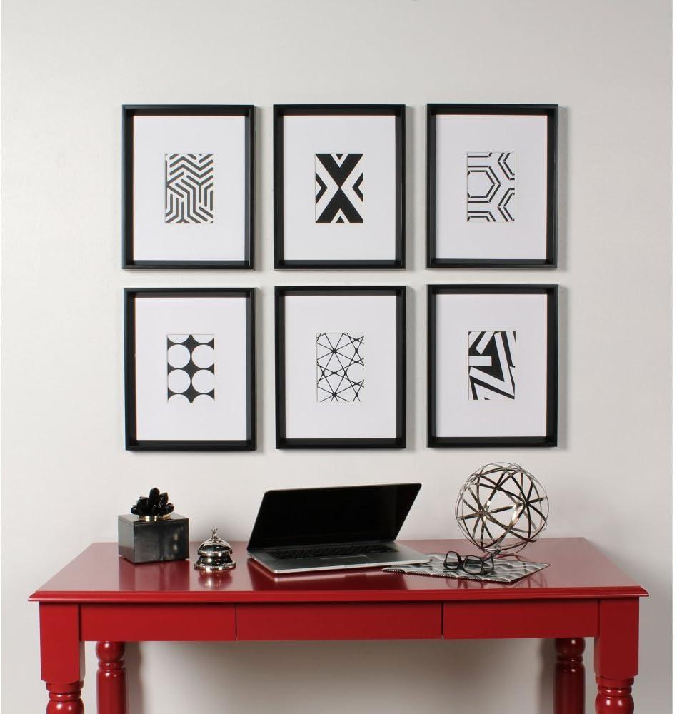 6pc 12" x 15" Calter Framed Print Art Set Black - Kate and Laurel