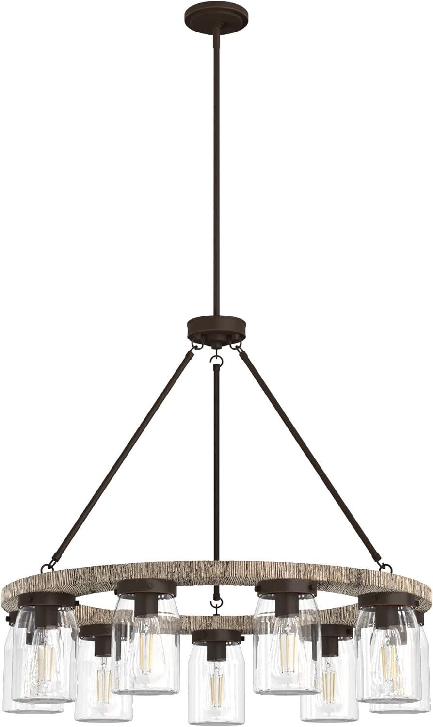 Devon Park Onyx Bengal 9-Light Bronze Wagon Wheel Chandelier