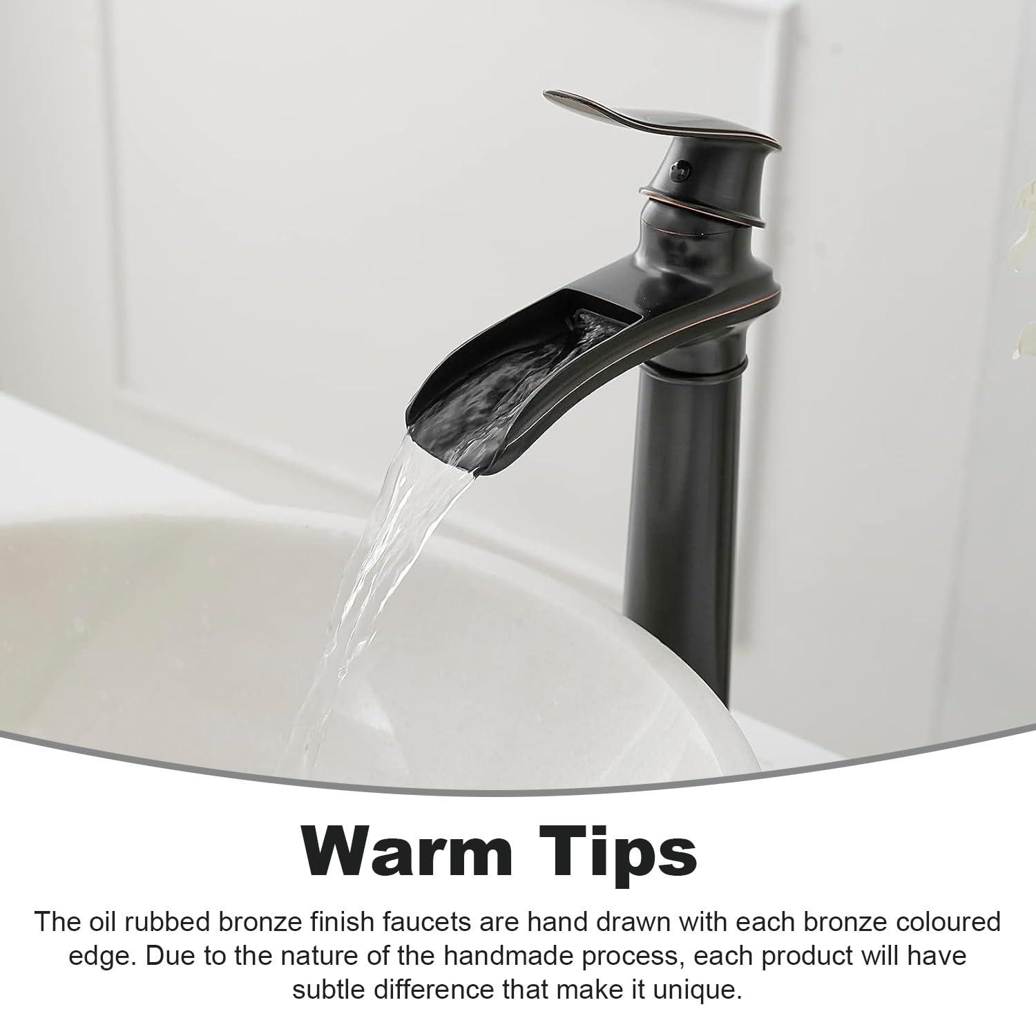 BWE Waterfall Single Hole Single Handle Bathroom Vessel Sink Faucet With Drain Assembly
