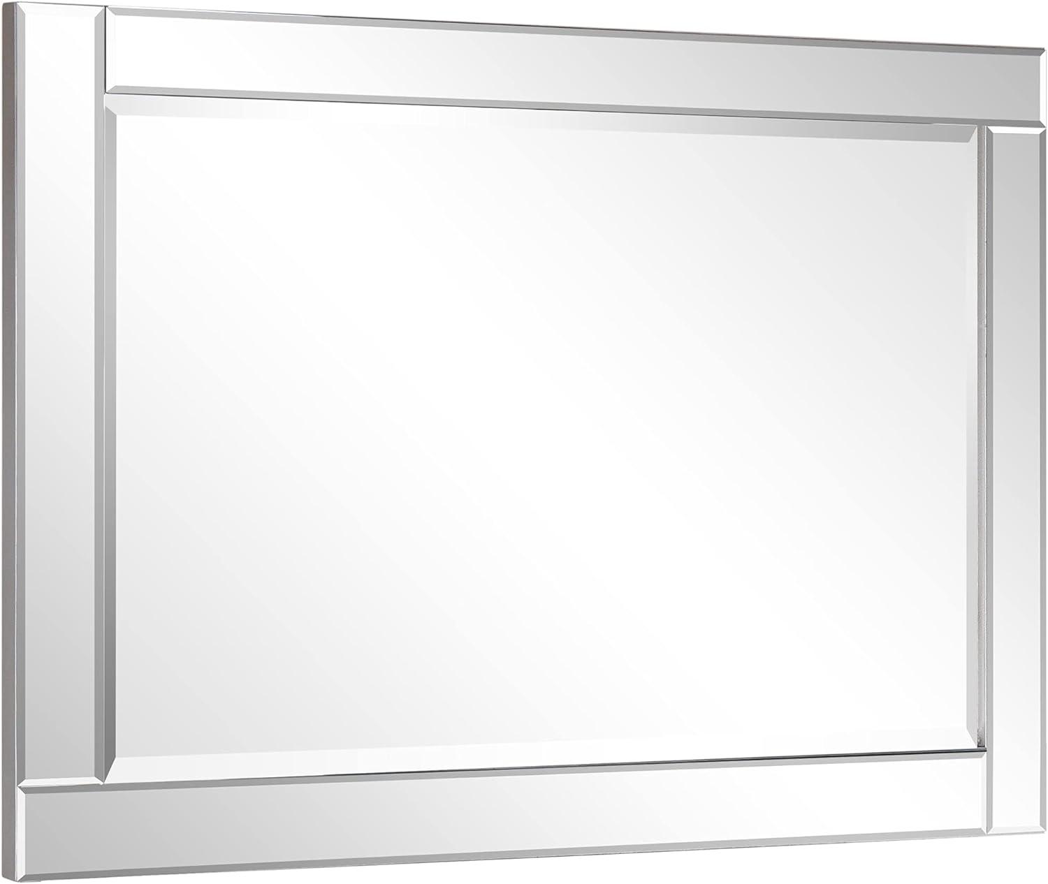 Empire Art 36.00" x 24.00" Silver Contemporary Wall Mirror