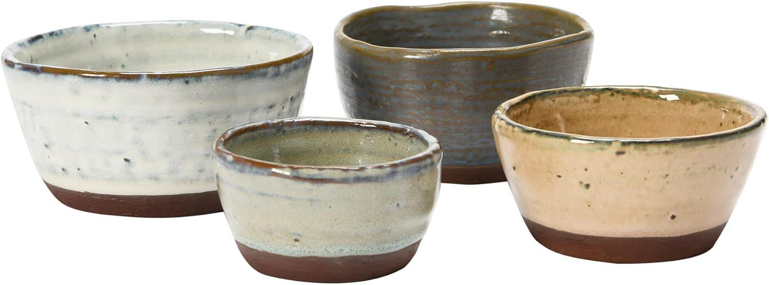 Multicolor Ceramic Reactive Glaze Small Serving Bowls Set