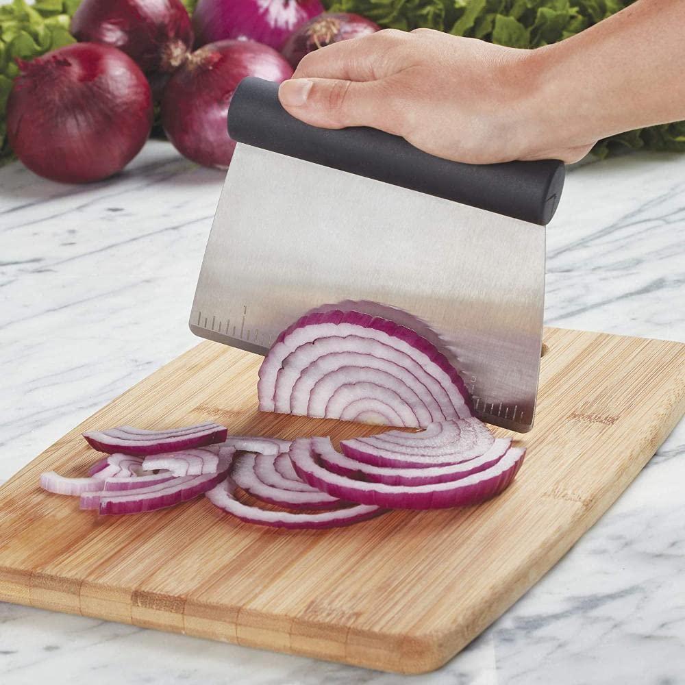 KitchenAid All Purpose Scraper: Black, Dishwasher-Safe, Rubberized Handles, Food & Pastry Scraper, Stainless Steel