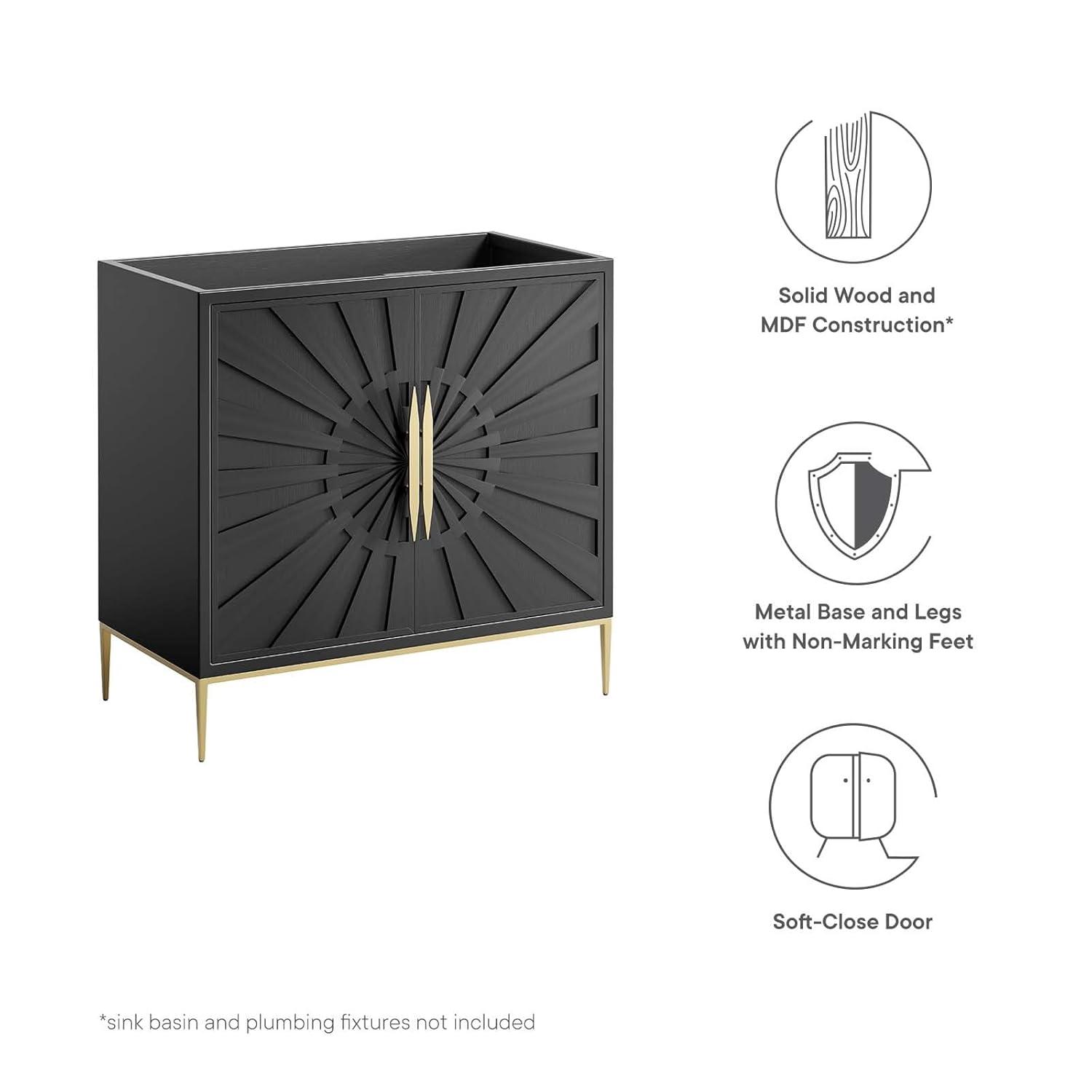 Modway 35" Single Bathroom Vanity Base Only in Black & Reviews | Wayfair