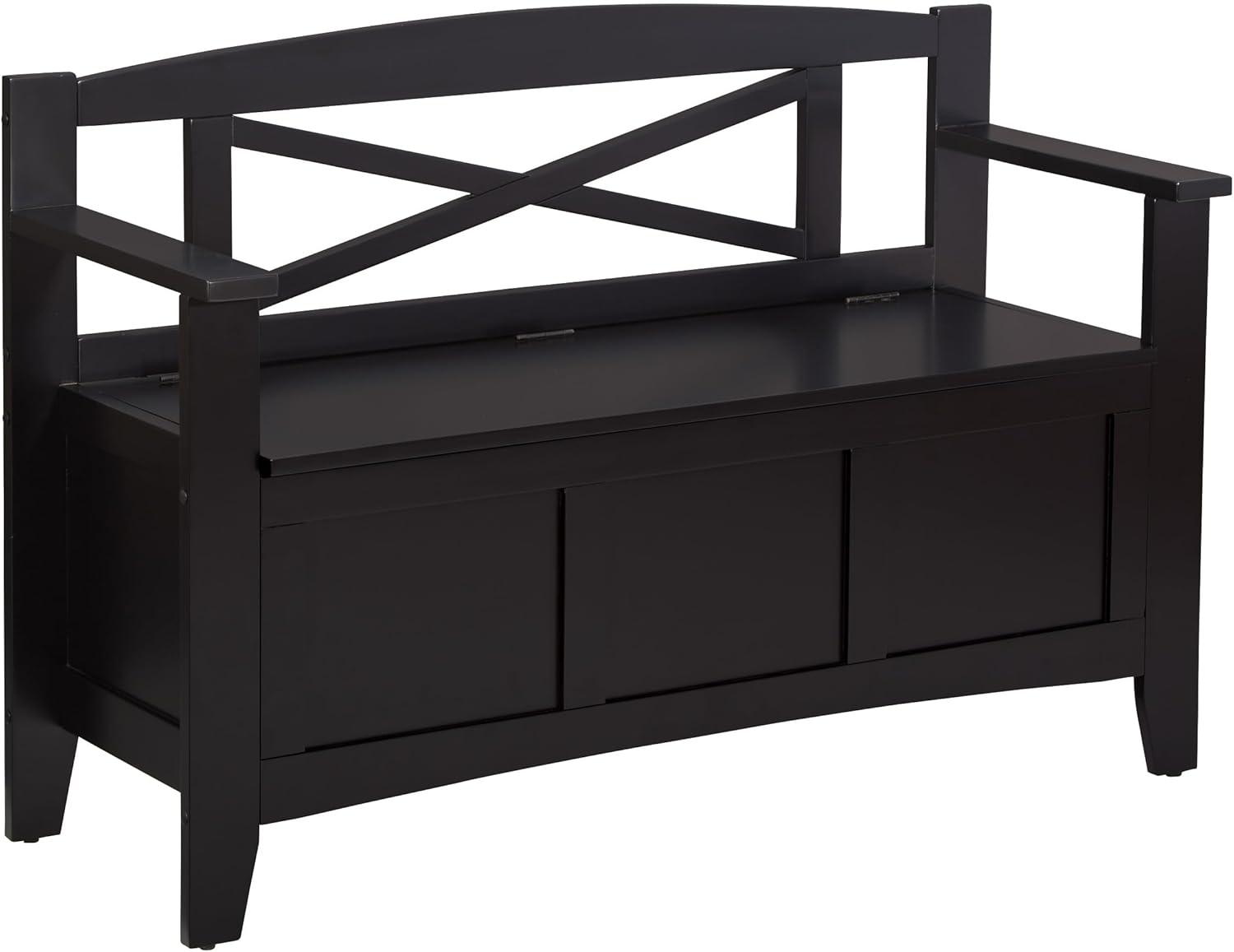 OSP Home Furnishings Metro Solid Wood Entry Way Bench in Black