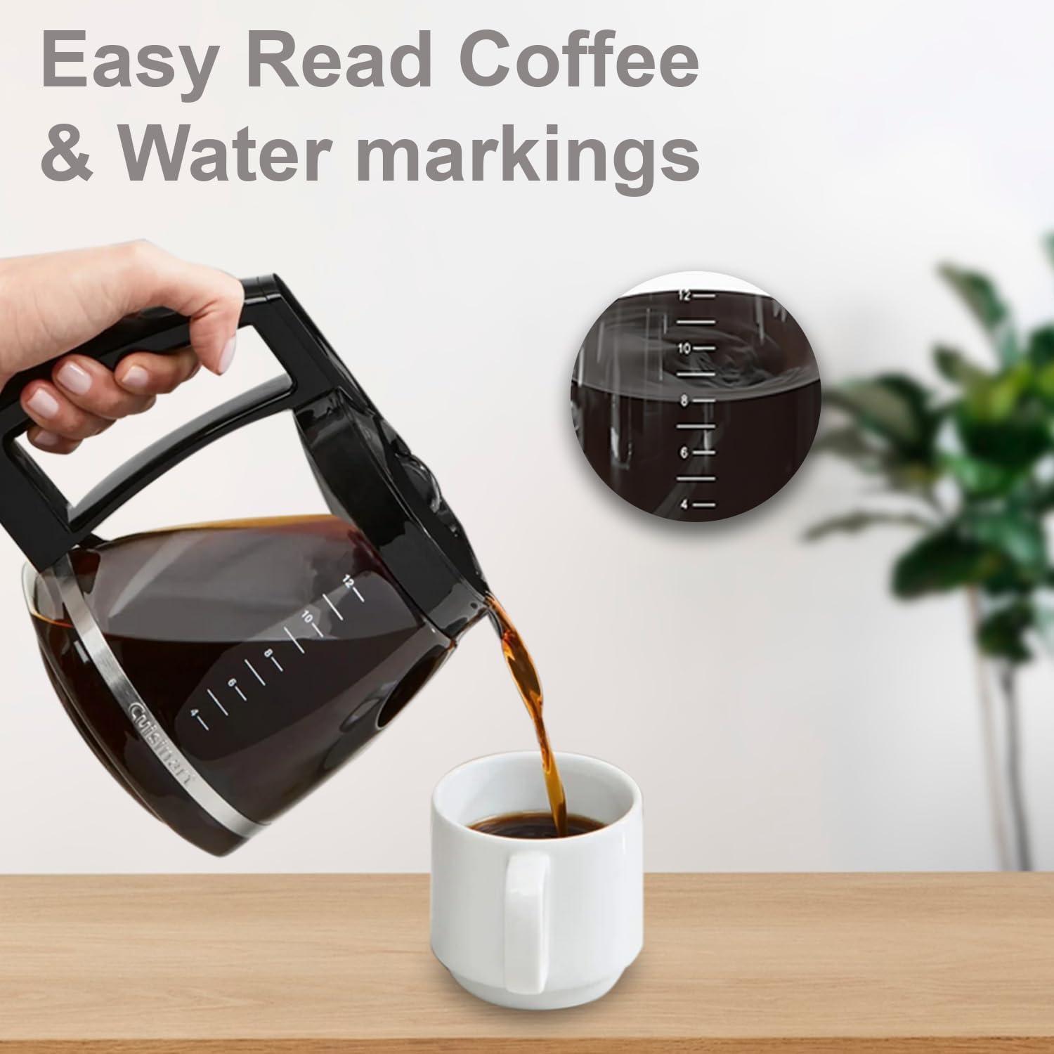 Stack man 12-Cup Replacement Glass Coffee Carafe For Cuisinart Coffee Maker Models DCC-1200, DCC-1100BK, DCC-2650, CHW-12, CHW-12P1, DGB-550BK, DGB-550BK1, DGB-625BC, DGB-700BC, And SS-12 | Part# DCC-1200PRC