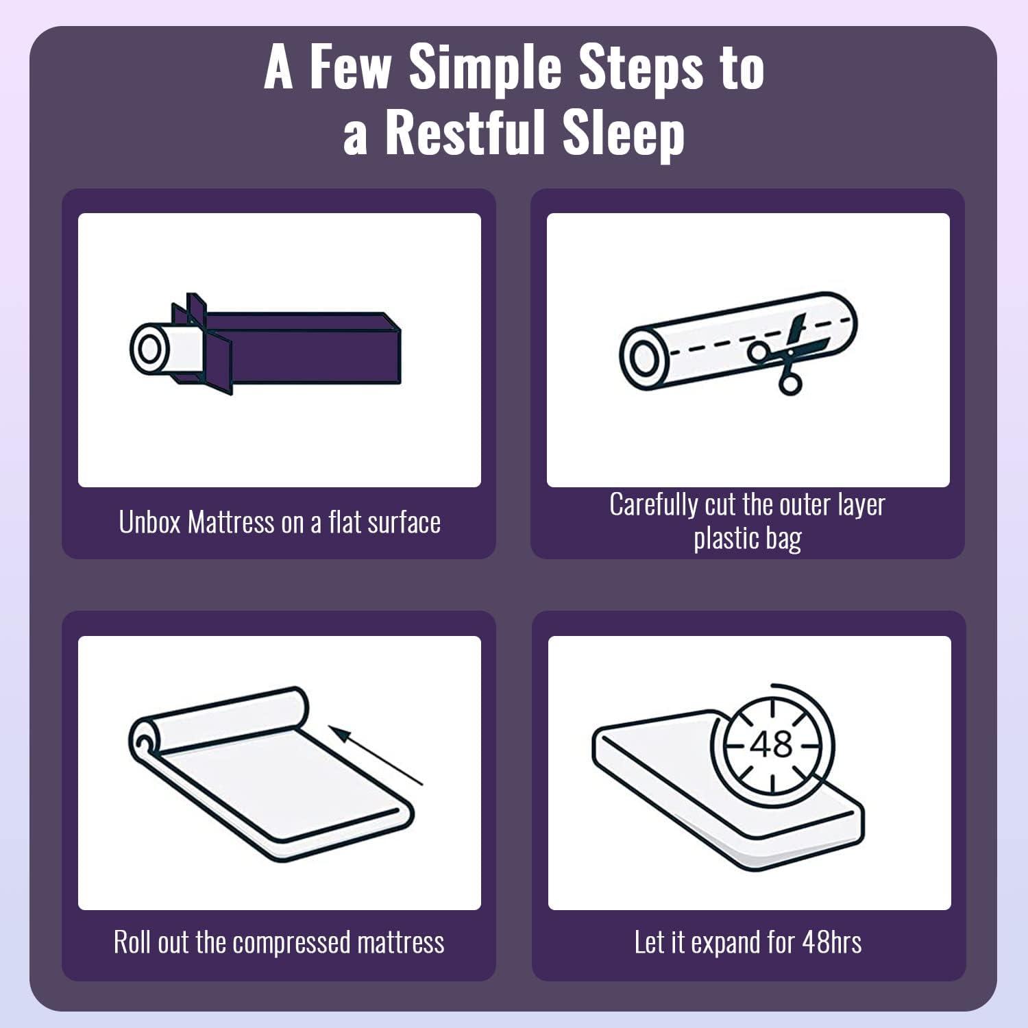 FDW 10 Inch Full Memory Foam Mattress Cooling Gel Bamboo Charcoal Infused Mattress Mattress CertiPUR-US Certified Breathable Bed Mattress,White (Full)