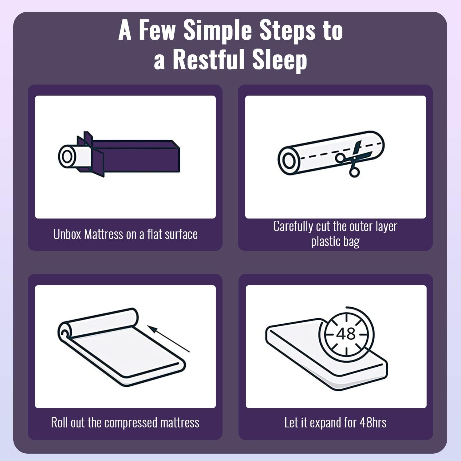 FDW 10 Inch Full Memory Foam Mattress Cooling Gel Bamboo Charcoal Infused Mattress Mattress CertiPUR-US Certified Breathable Bed Mattress,White (Full)