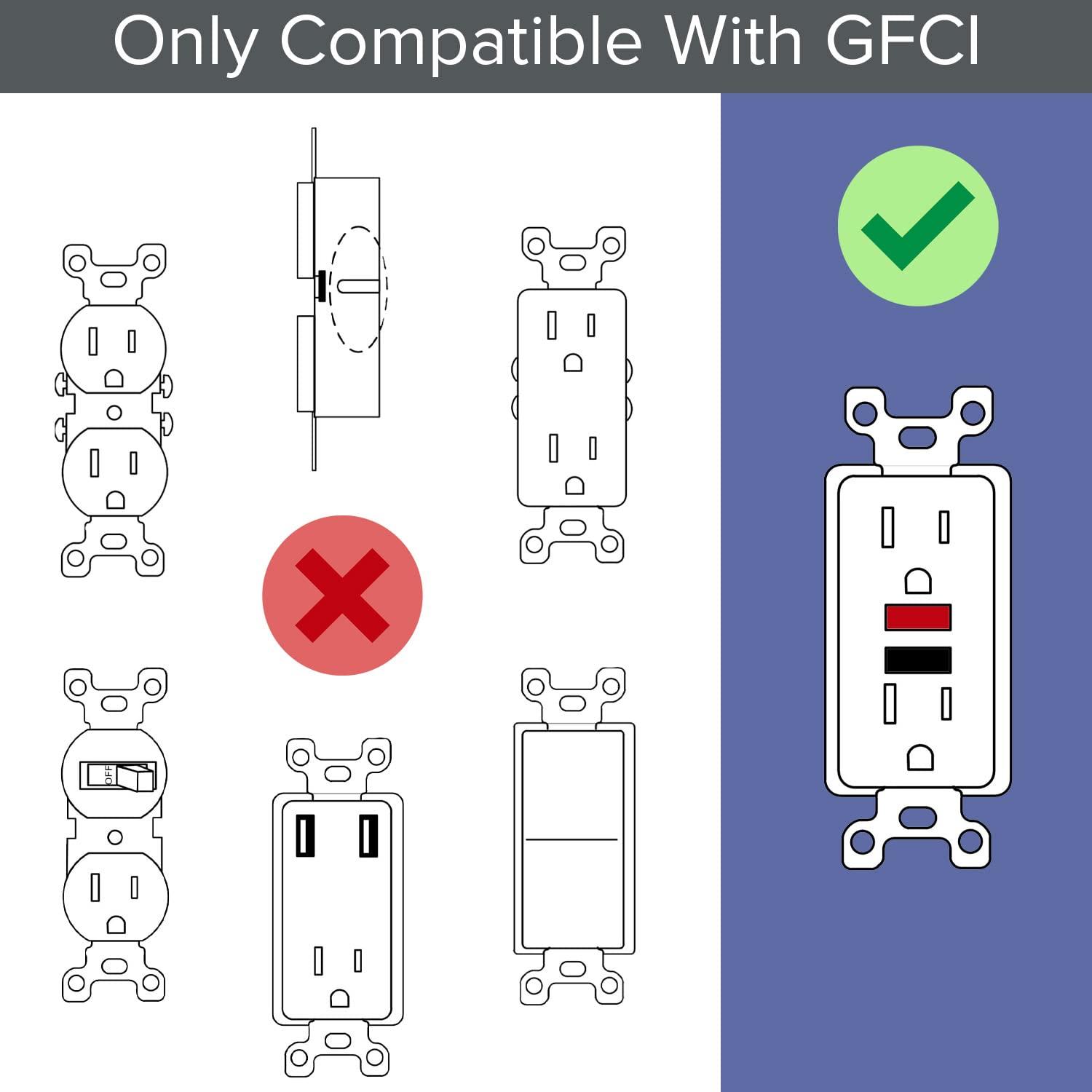 SnapPower GuideLight 2 PLUS Wall Plate Night Light - Bright / Dim / Off Sensor - GFCI, Black (1 Pack)