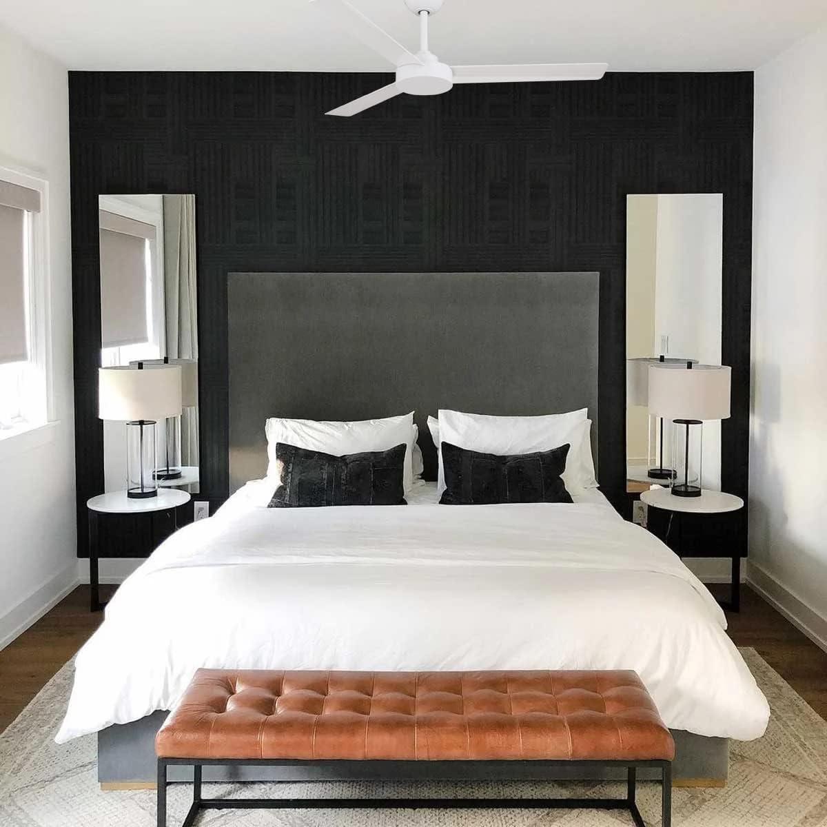 52" Minka Aire Modern 3 Blade Indoor Ceiling Fan Flat White for Living Room Kitchen Bedroom Family Dining Home House Office