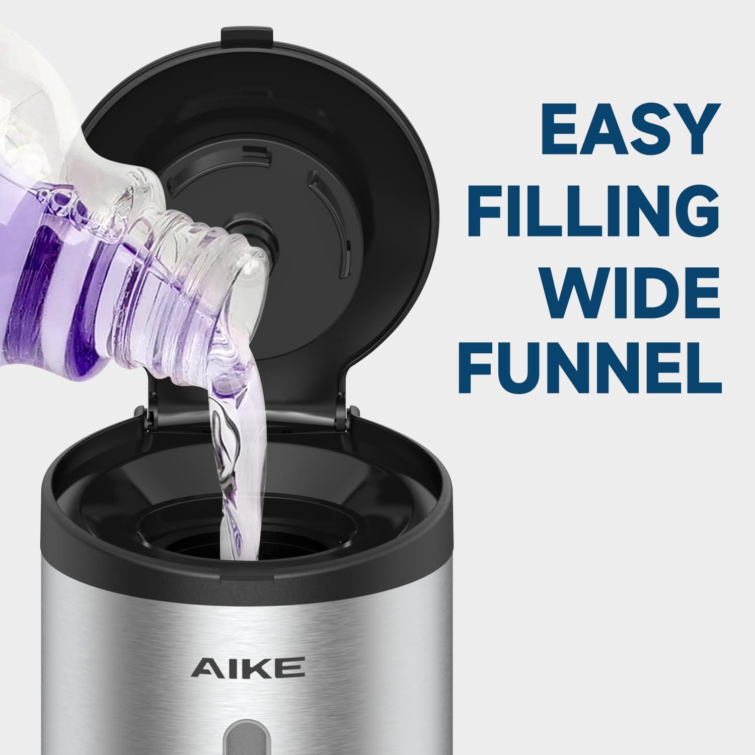 AIKE Wall-Mount Automatic Liquid Soap Dispenser Commercial Large Capacity White Model AK1205