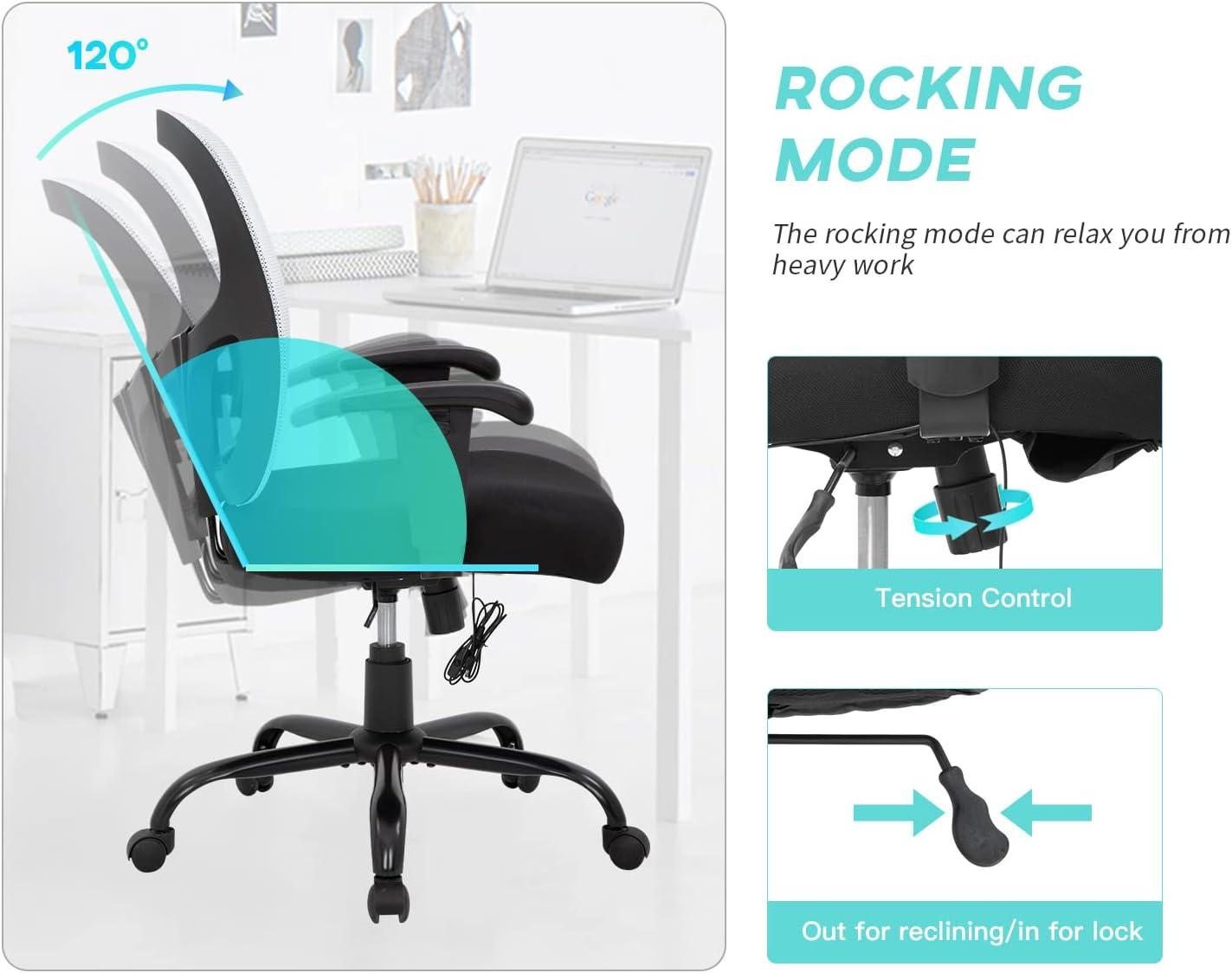 Ergonomic High-Back Swivel Executive Mesh Chair, 400 lb. Capacity, White