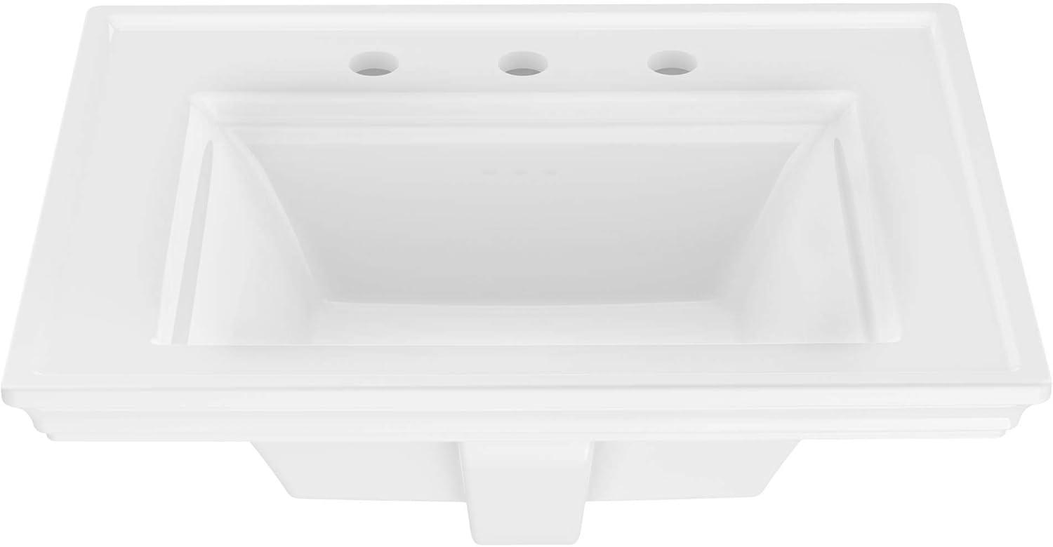 American Standard Town 19.06'' White Ceramic Rectangular Bathroom Sink with Overflow