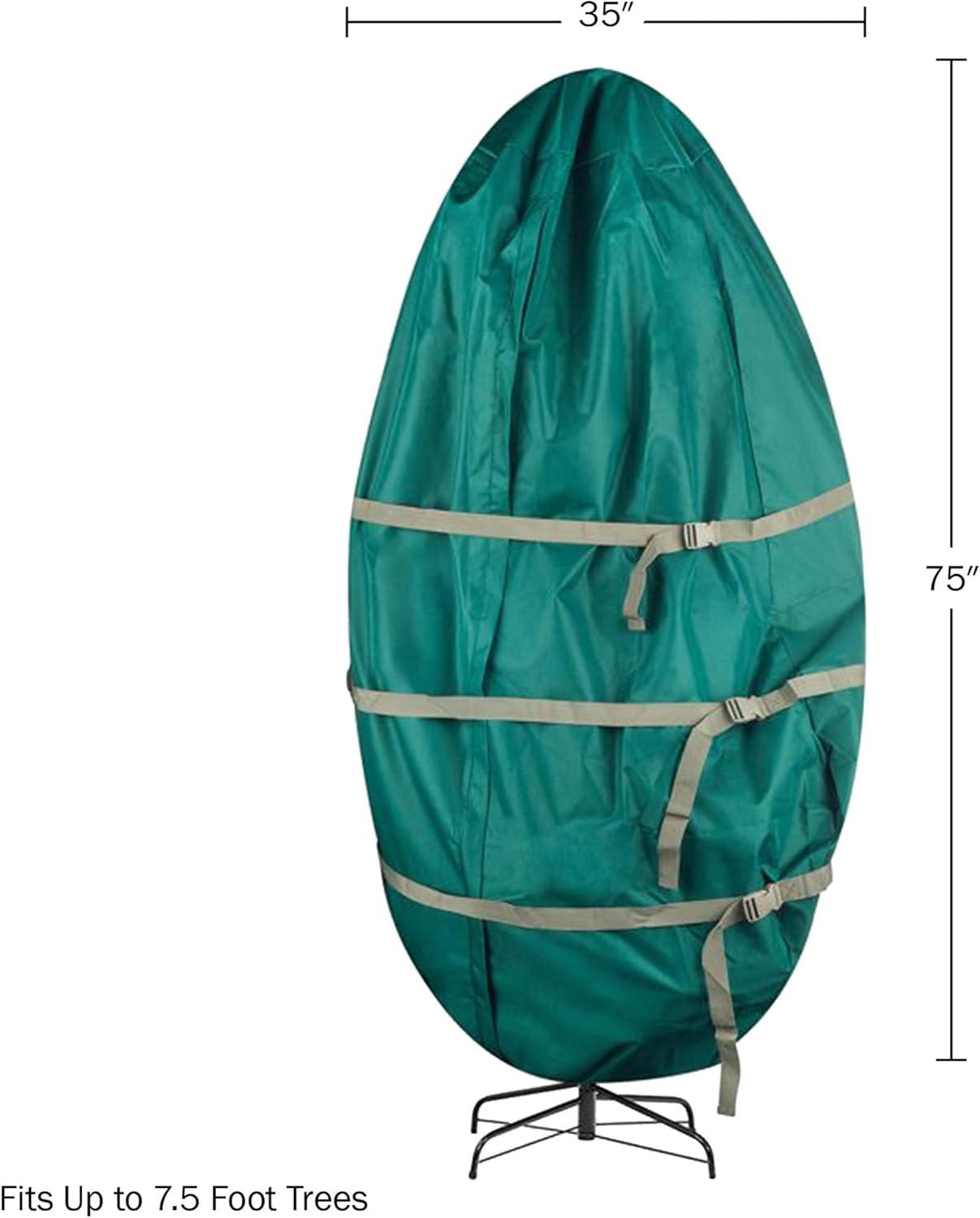Tiny Tim Totes Upright Canvas Christmas Tree Storage Bag for 7.5-Foot Trees, Green