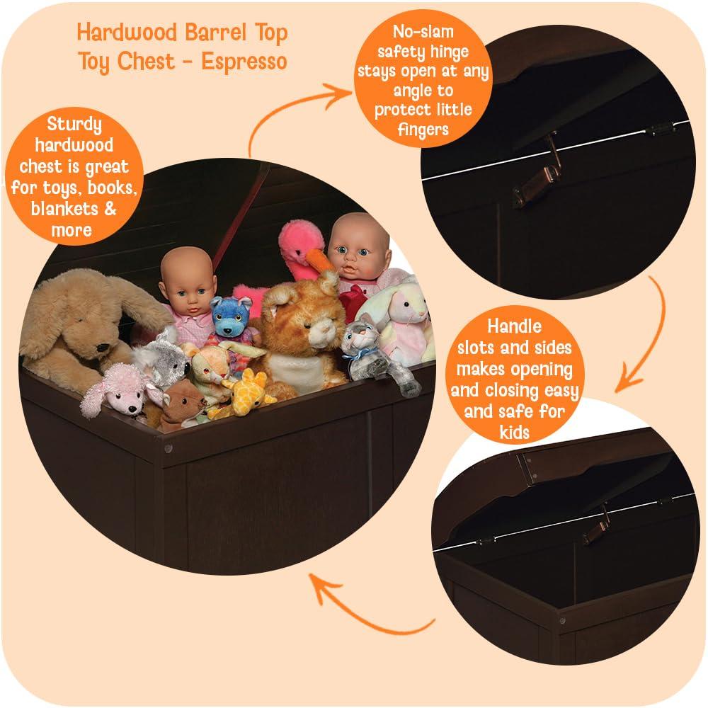 Badger Basket Hardwood Barrel Top Toy Chest - Natural