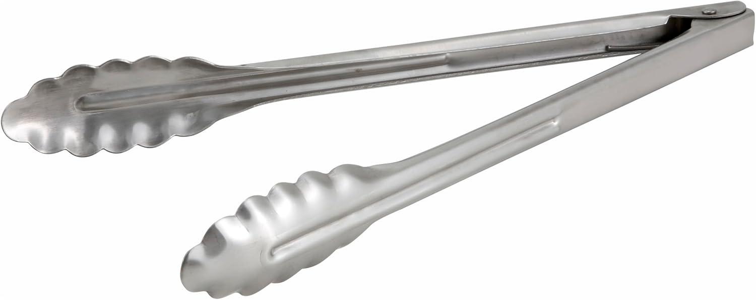 Winco UT-16LT, 16-Inch Stainless Steel Utility Tong with Scalloped-Edge