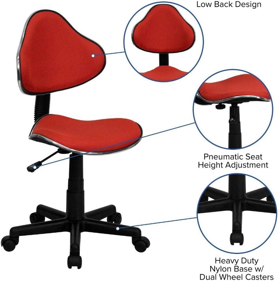Flash Furniture Whitney Red Fabric Swivel Ergonomic Task Office Chair