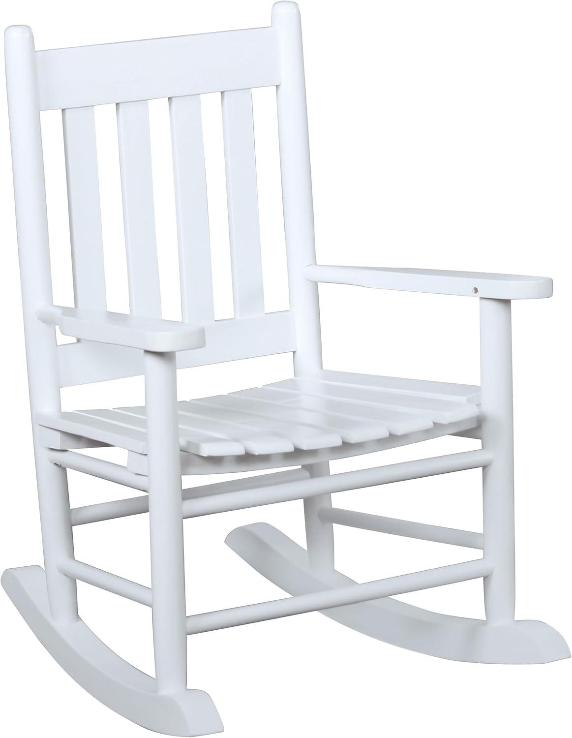 Annie Solid Wood Slat Back Youth Rocking Accent Chair White - Coaster