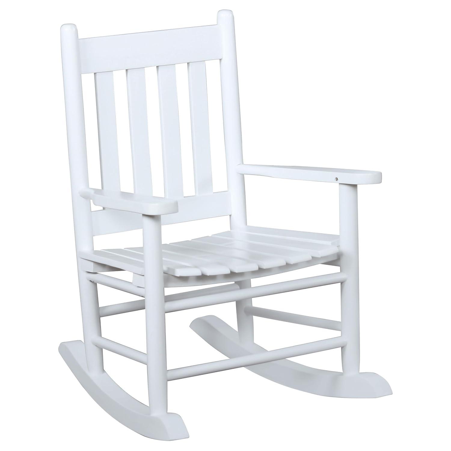 Annie Solid Wood Slat Back Youth Rocking Accent Chair White - Coaster