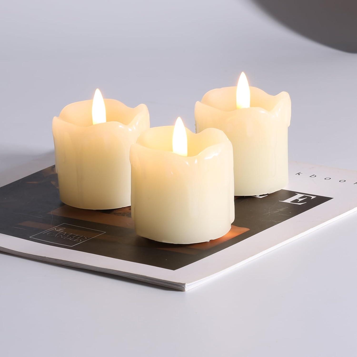 Ivory Flameless LED Votive Candles with Remote, Set of 6