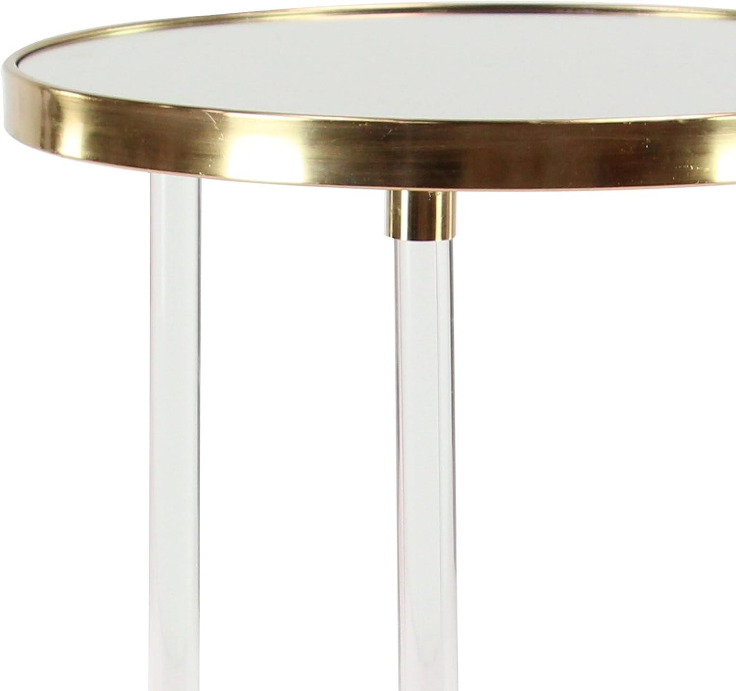 Contemporary Acrylic Accent Table Gold - Olivia & May