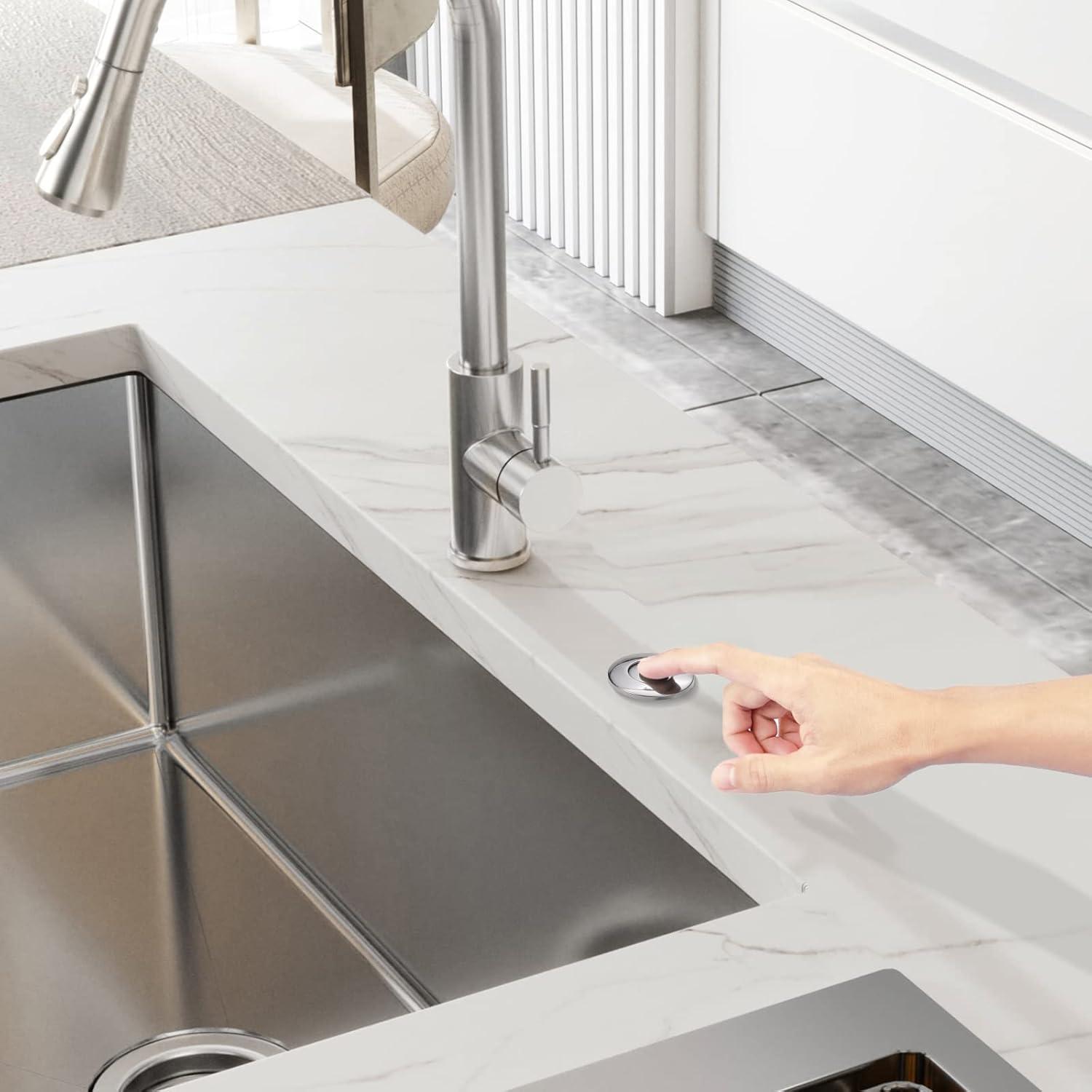 Kraus KRAUS Garbage Disposal Air Switch Kit with Push Button, AC Adapter, Power Cord, and Air Tube Included