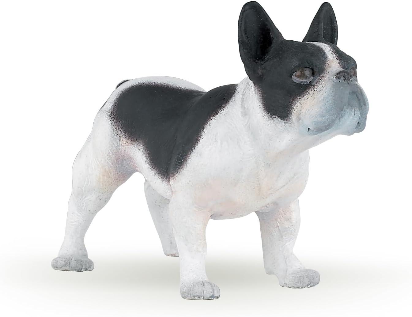 Papo Black & White Bulldog K9 Hand Painted Child's Action Figure Toy Figurine