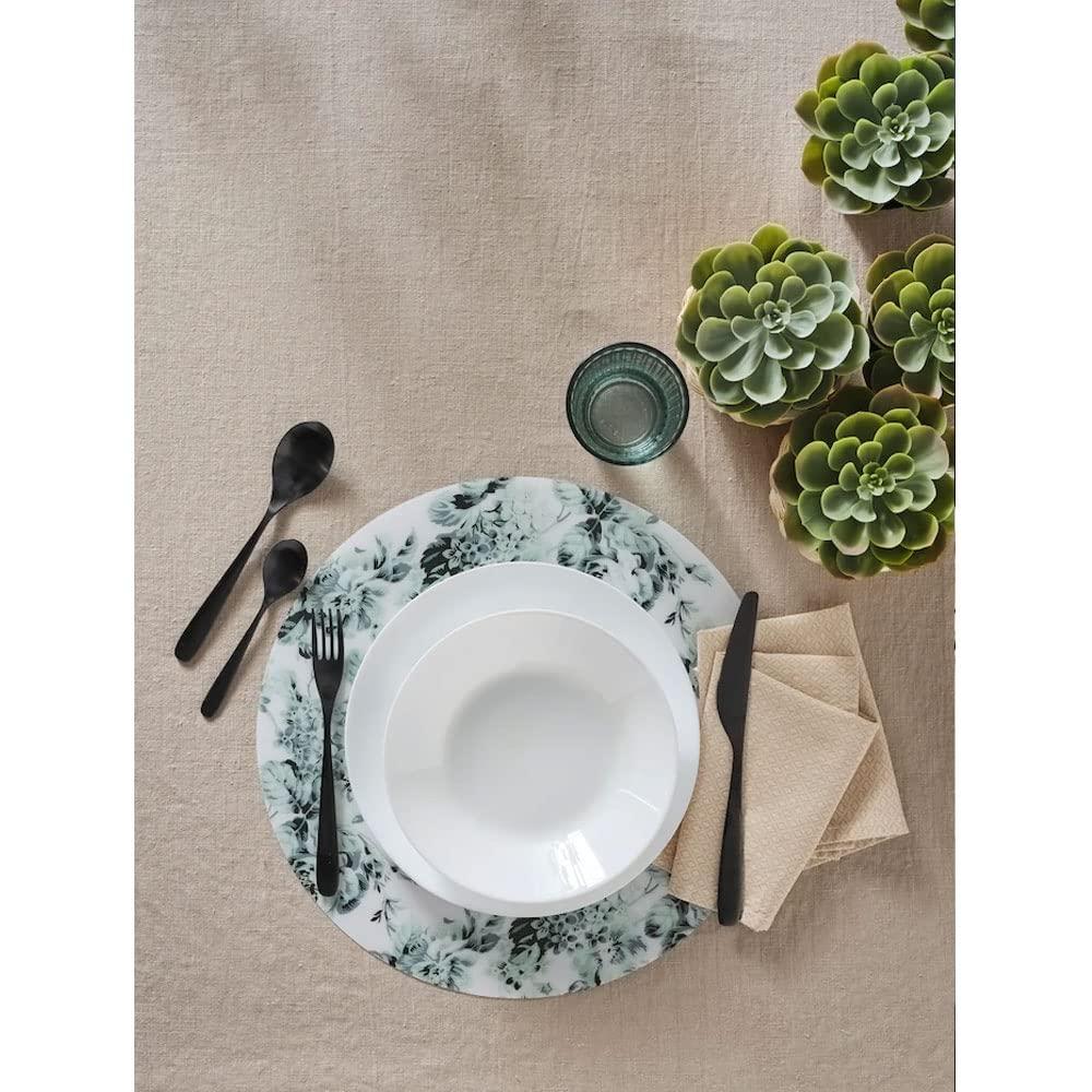 Elegant White Tempered Glass Serving Bowls Set of 6