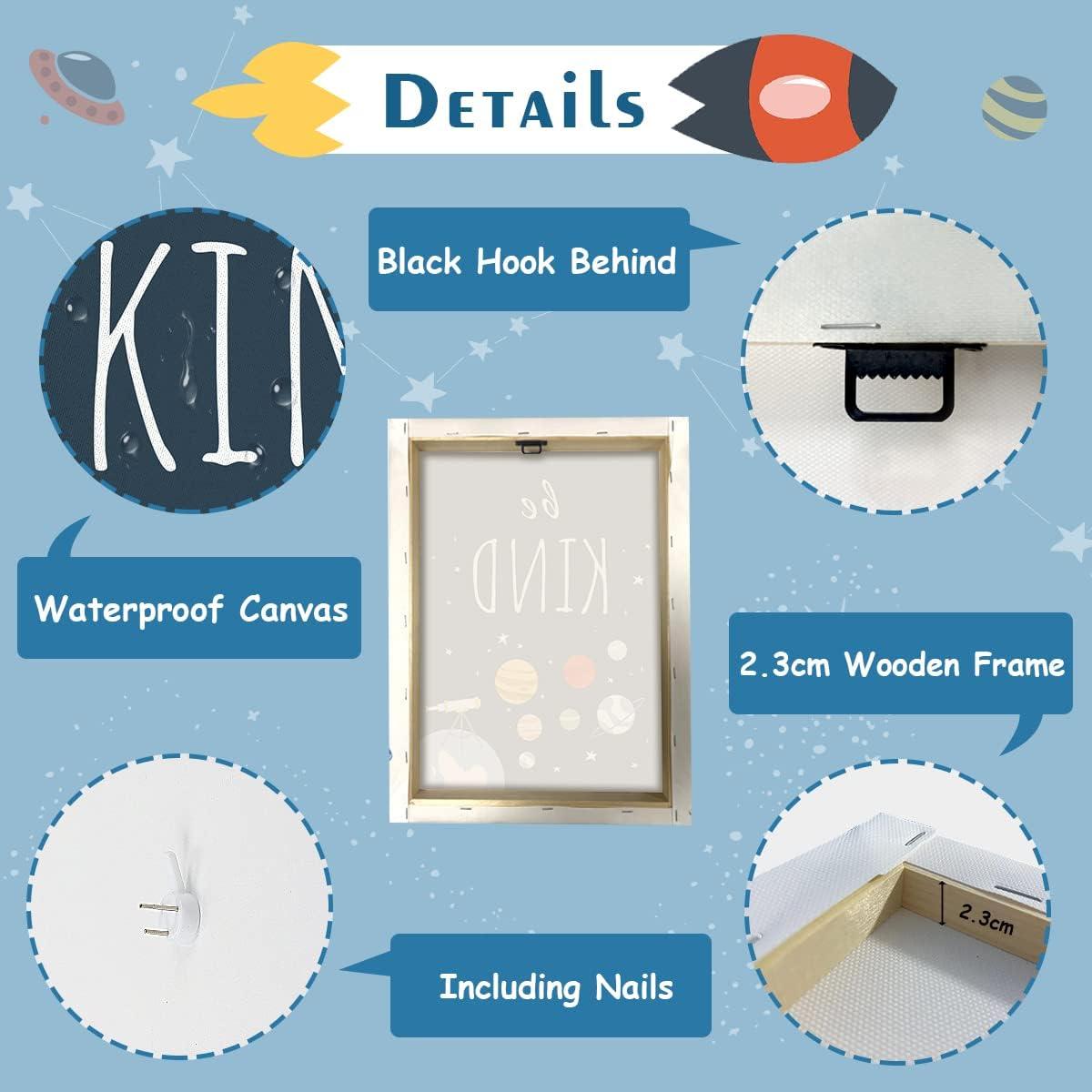 CHDITB Unframed Outer Space Room Decor, Inspirational Space Art Print, Set of 4（8" x10" ） Space Wall Art for Boy Room Decorations, Kids Picture Planets Canvas Posters for Kids Bedroom Nursery Decor